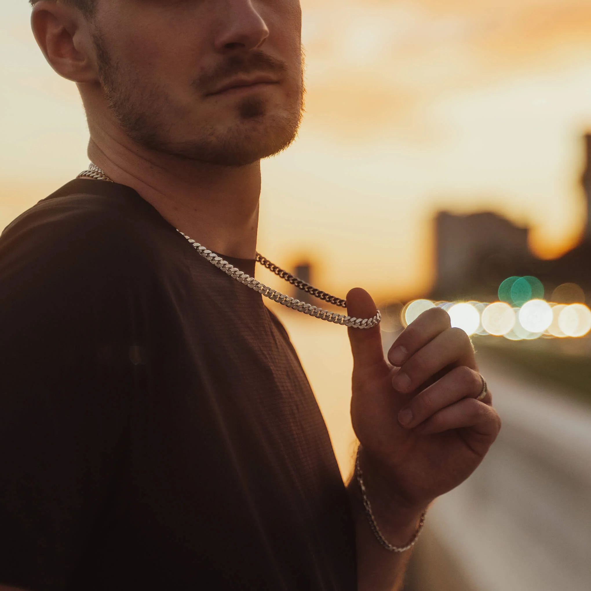 Sterling Silver Tight Pave Curb Chain