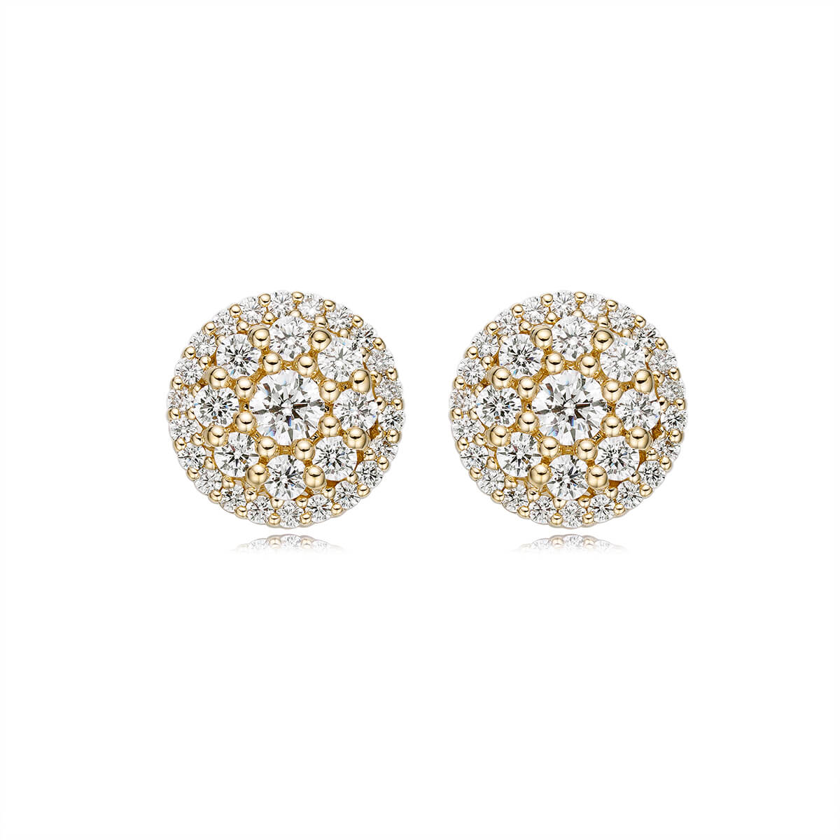genuine gold diamond cluster earrings vs