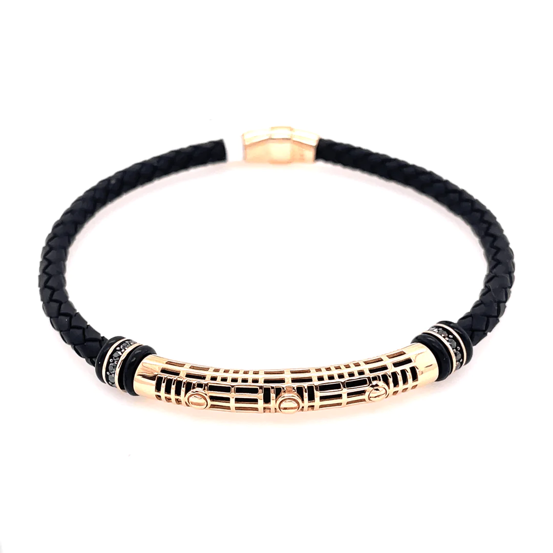 Rose gold fashion bracelet cz diamonds 6.8g 14kt