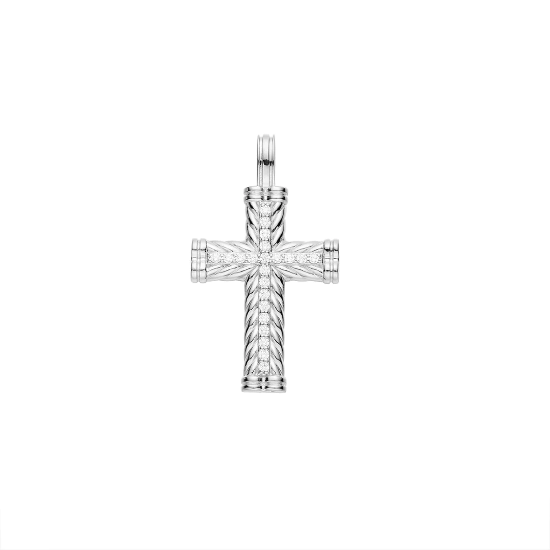 CZ simple Cross Pendant