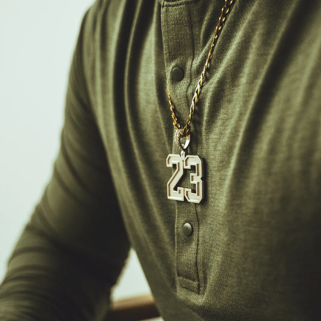 Customizable Number Pendant | Raised Beveled Edge