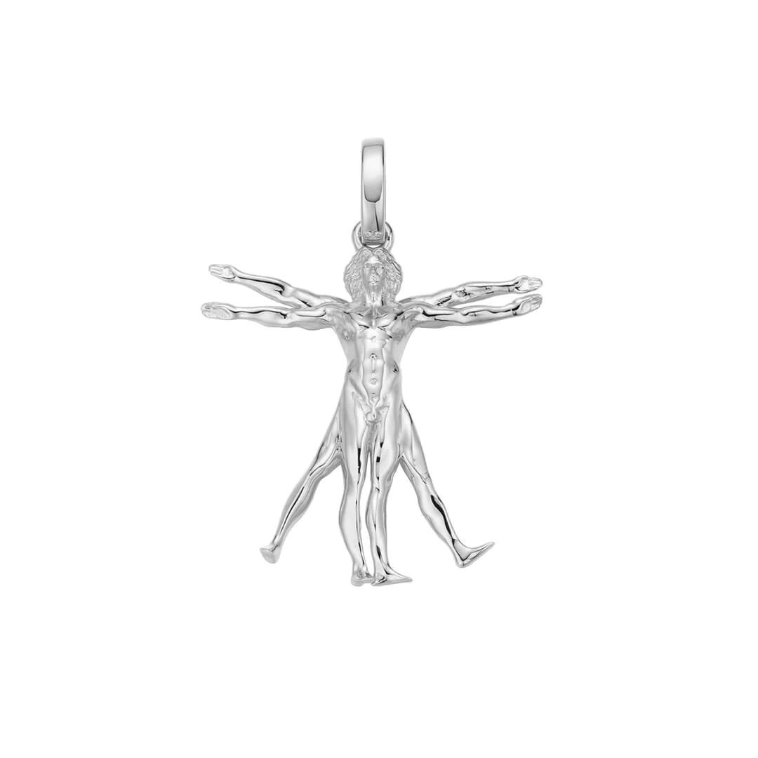 Vitruvian Man Pendant & charm solid gold silver