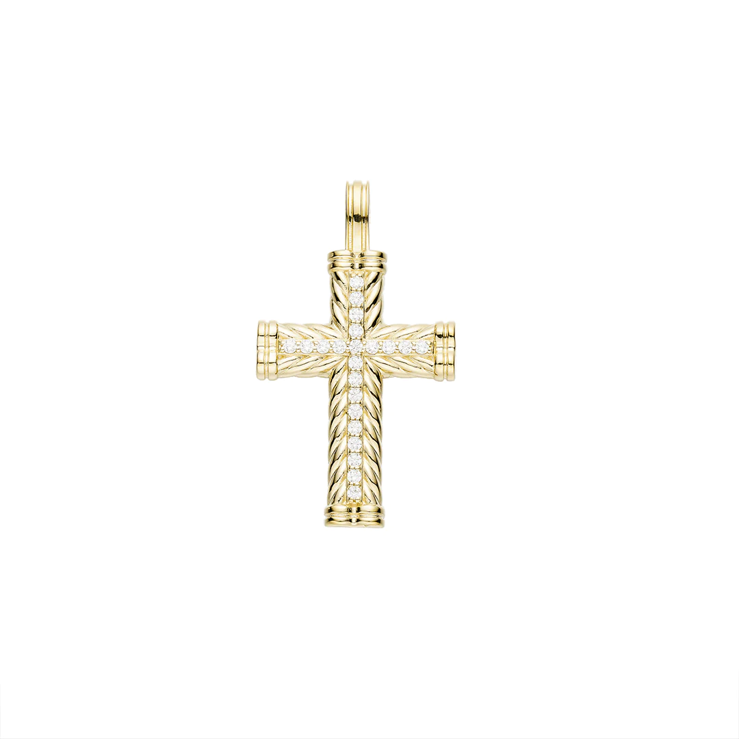 CZ simple Cross Pendant