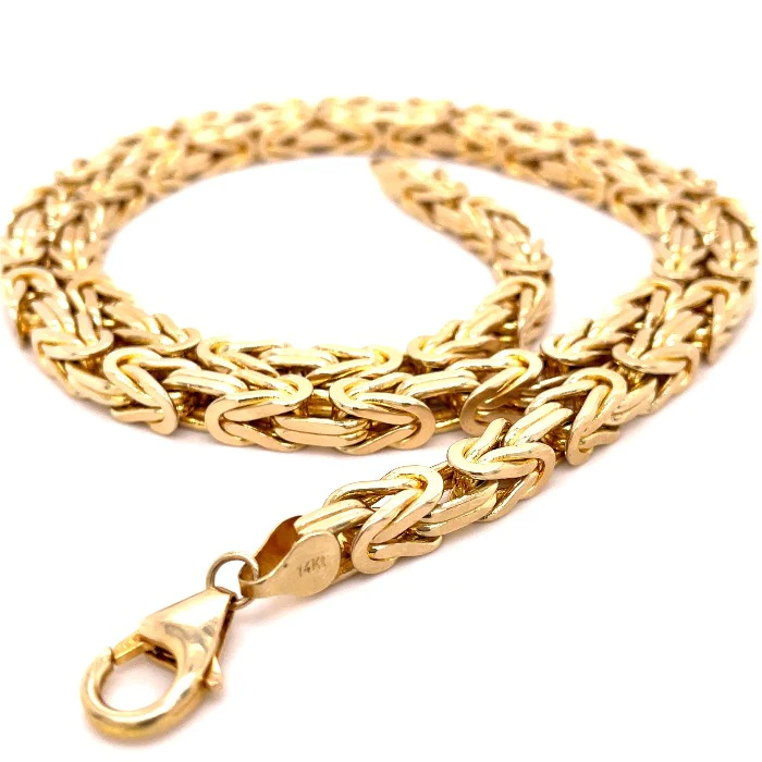 Gold Byzantine Necklace and chain made of solid genuine gold
