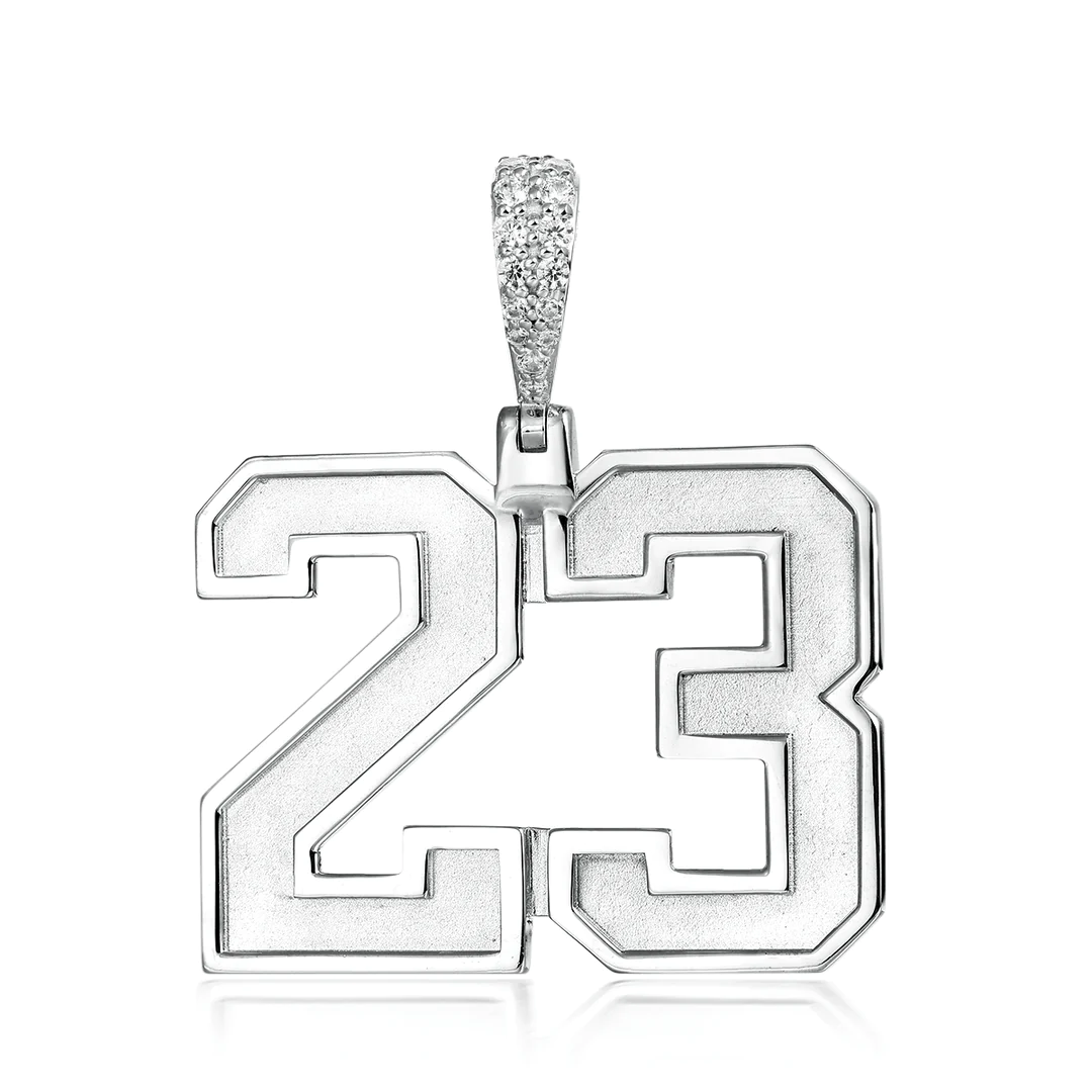 Customizable Number Pendant | Raised Beveled Edge