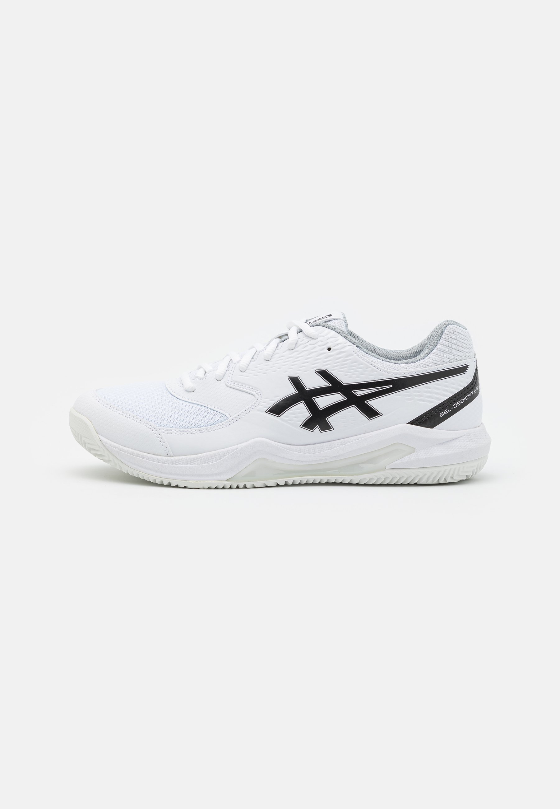 ASICS GEL-DEDICATE 8 CLAY - Clay court tennis shoes - white/black/white