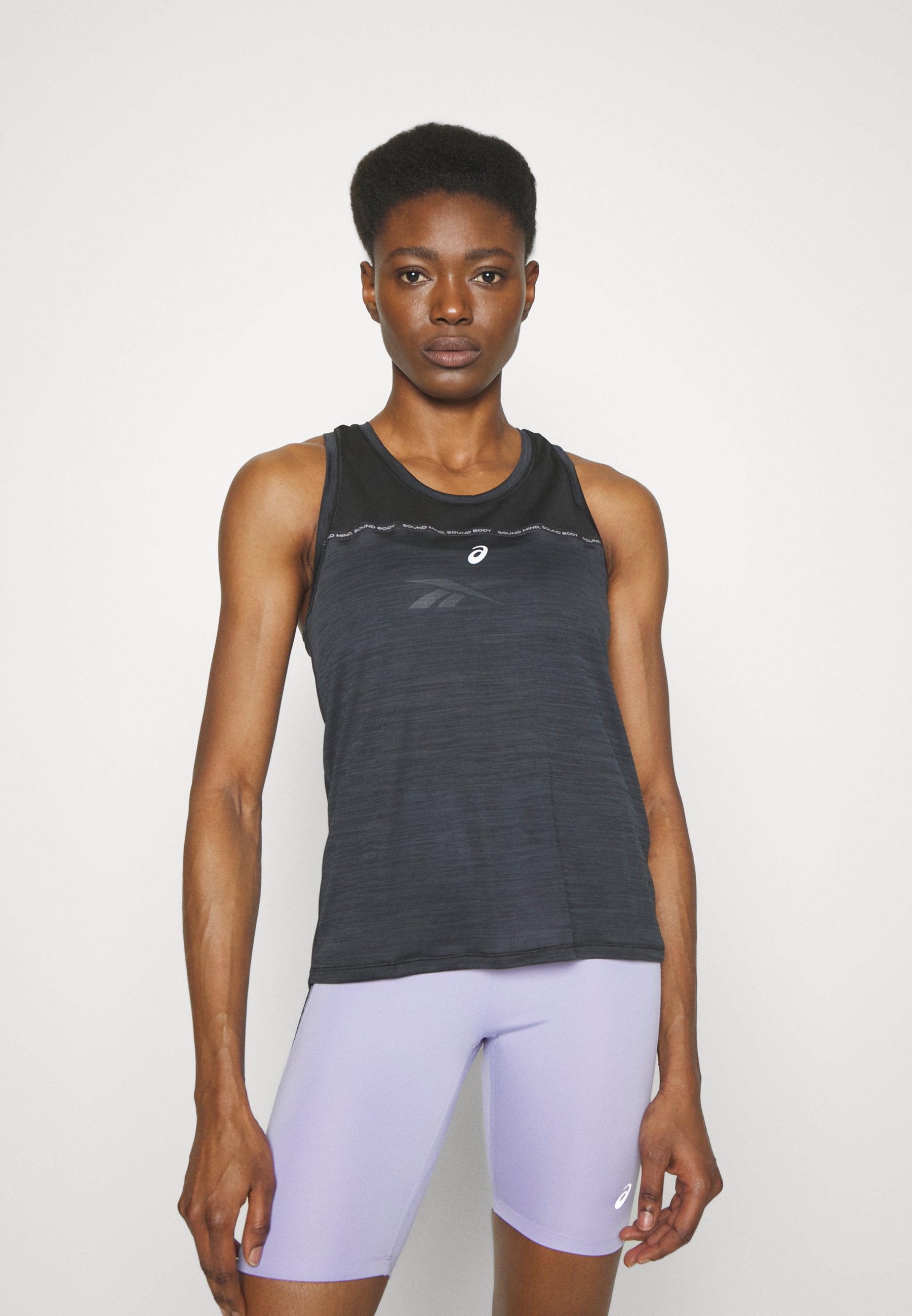 ASICS RACE TANK - Top - performance black/charcoal grey/black