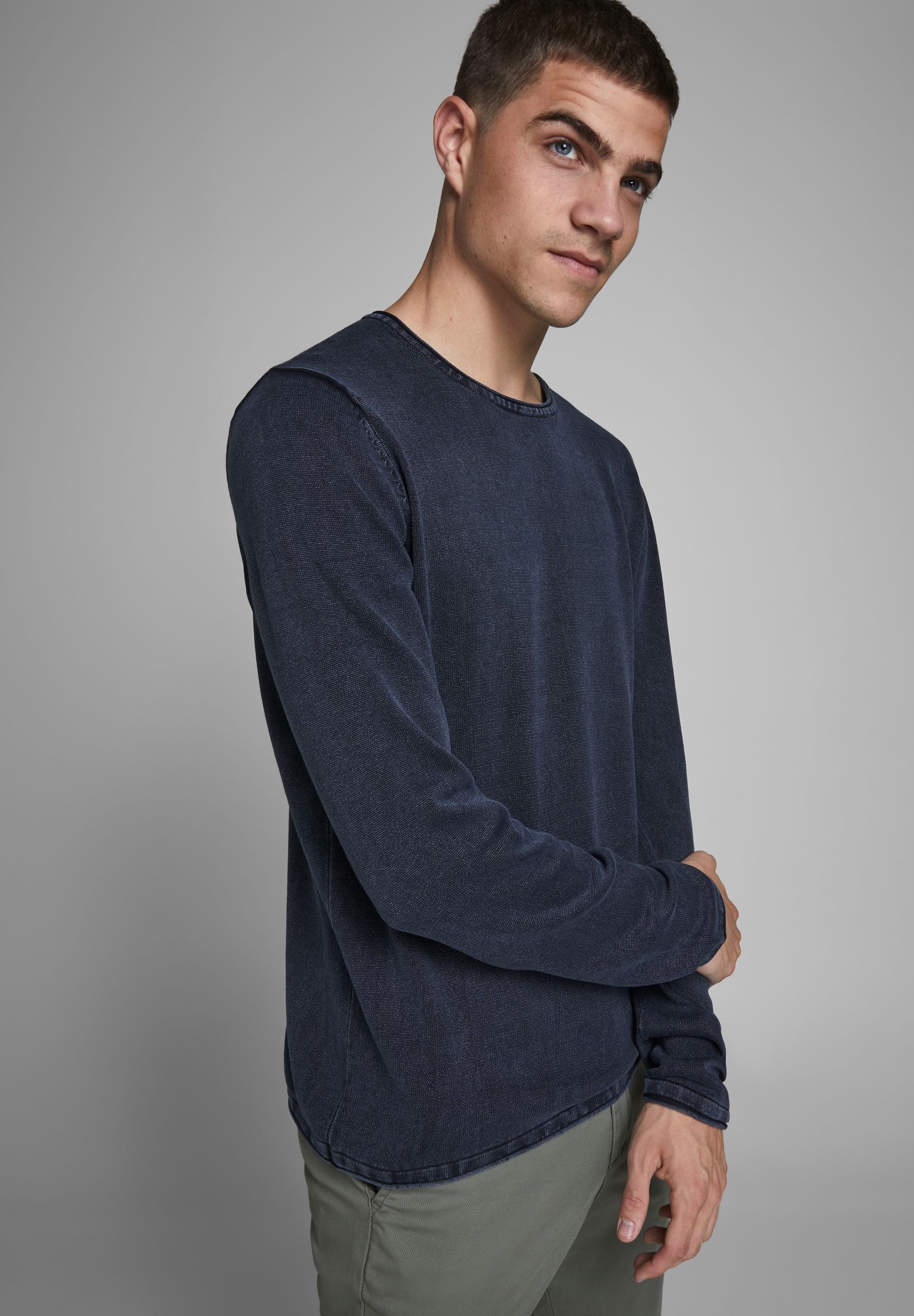 Jack &Jones JJELEO CREW NECK NOOS - Jumper - navy blazer/dark blue
