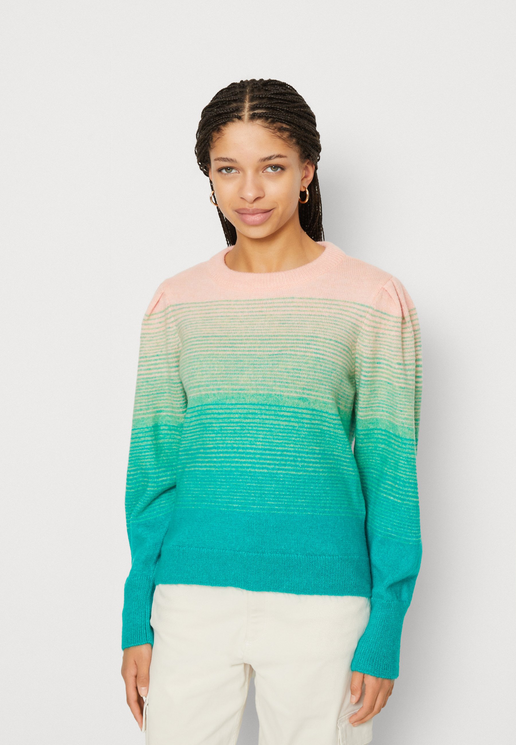 ONLY ONLSUNRISE O NECK  - Jumper - coral cloud/jelly bean/shaded spruce/green