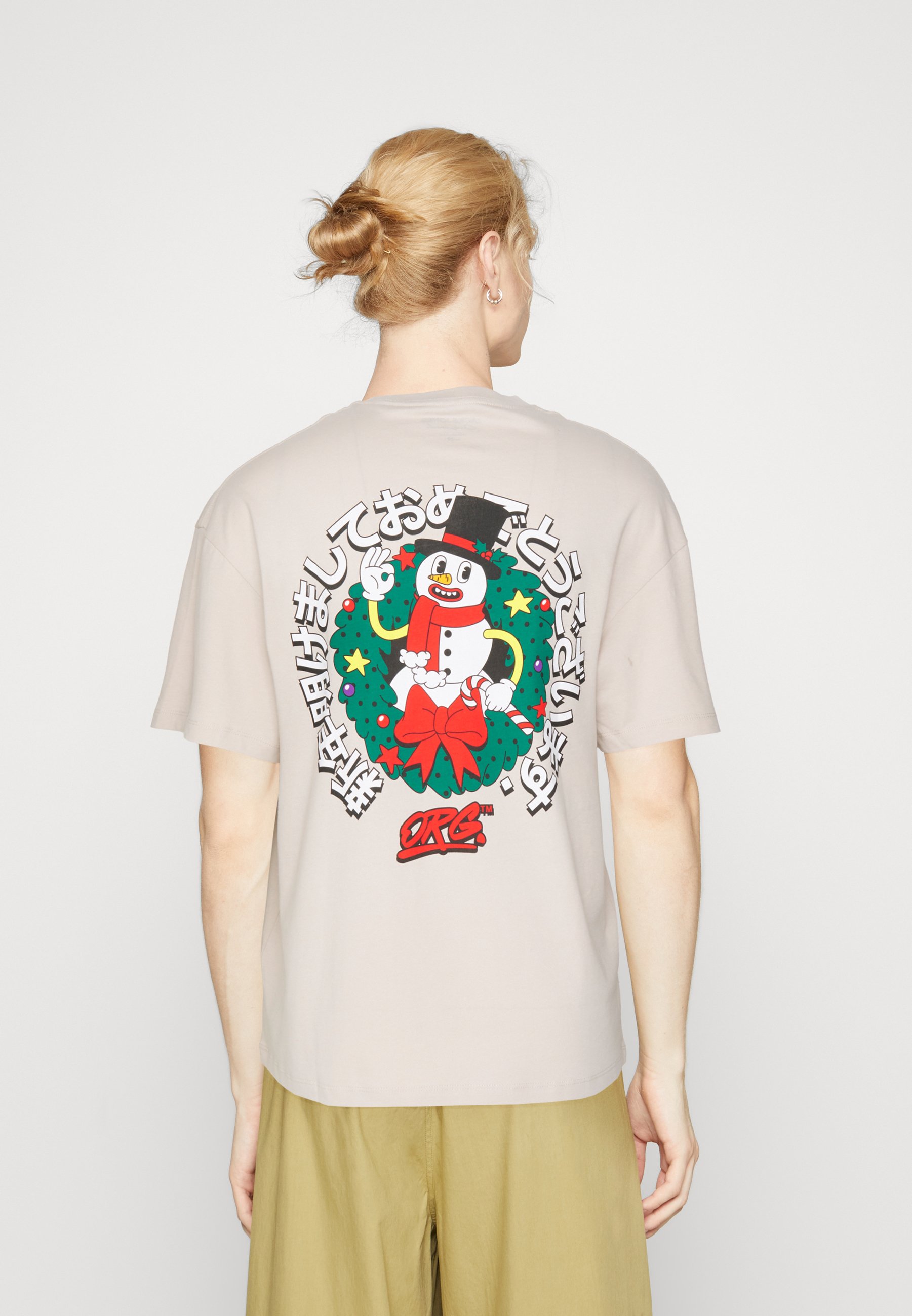 Jack &Jones JORCEREMONY TEE CREW NECK - Print T-shirt - moonbeam/beige