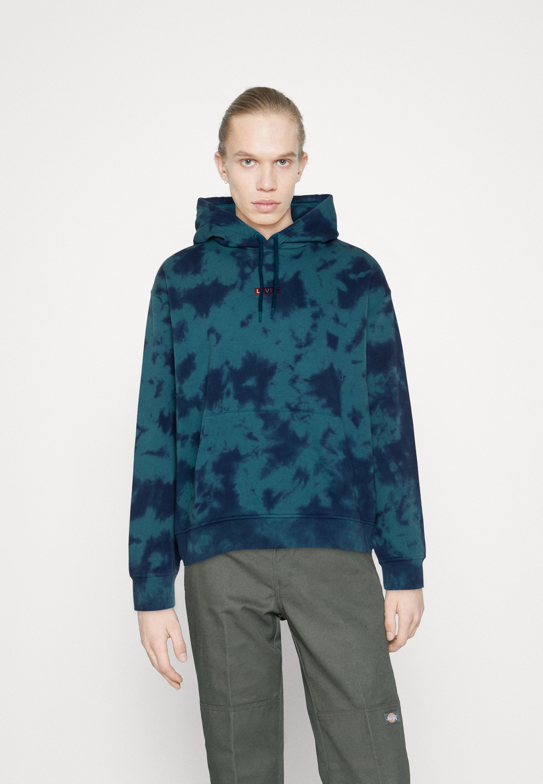 Levi's® RELAXED BABY TAB HOODIE - Sweatshirt - foggy finish ocean/turquoise