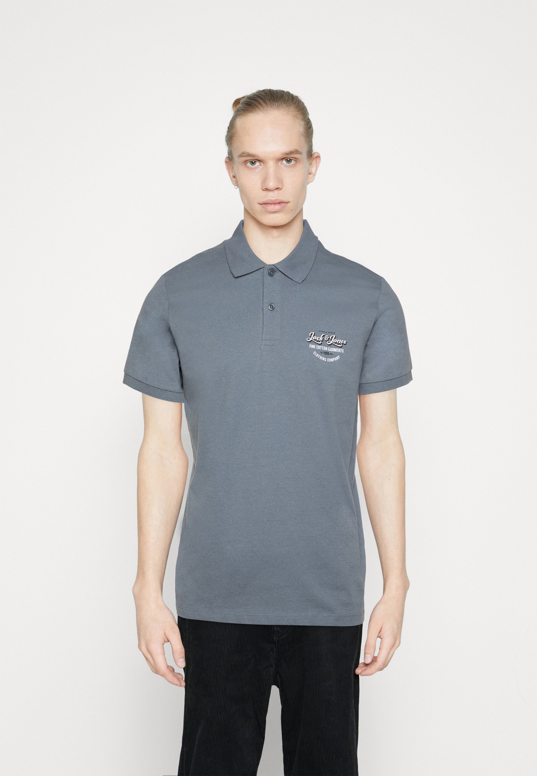 Jack &Jones JJANDY - Polo shirt - flint stone/blue