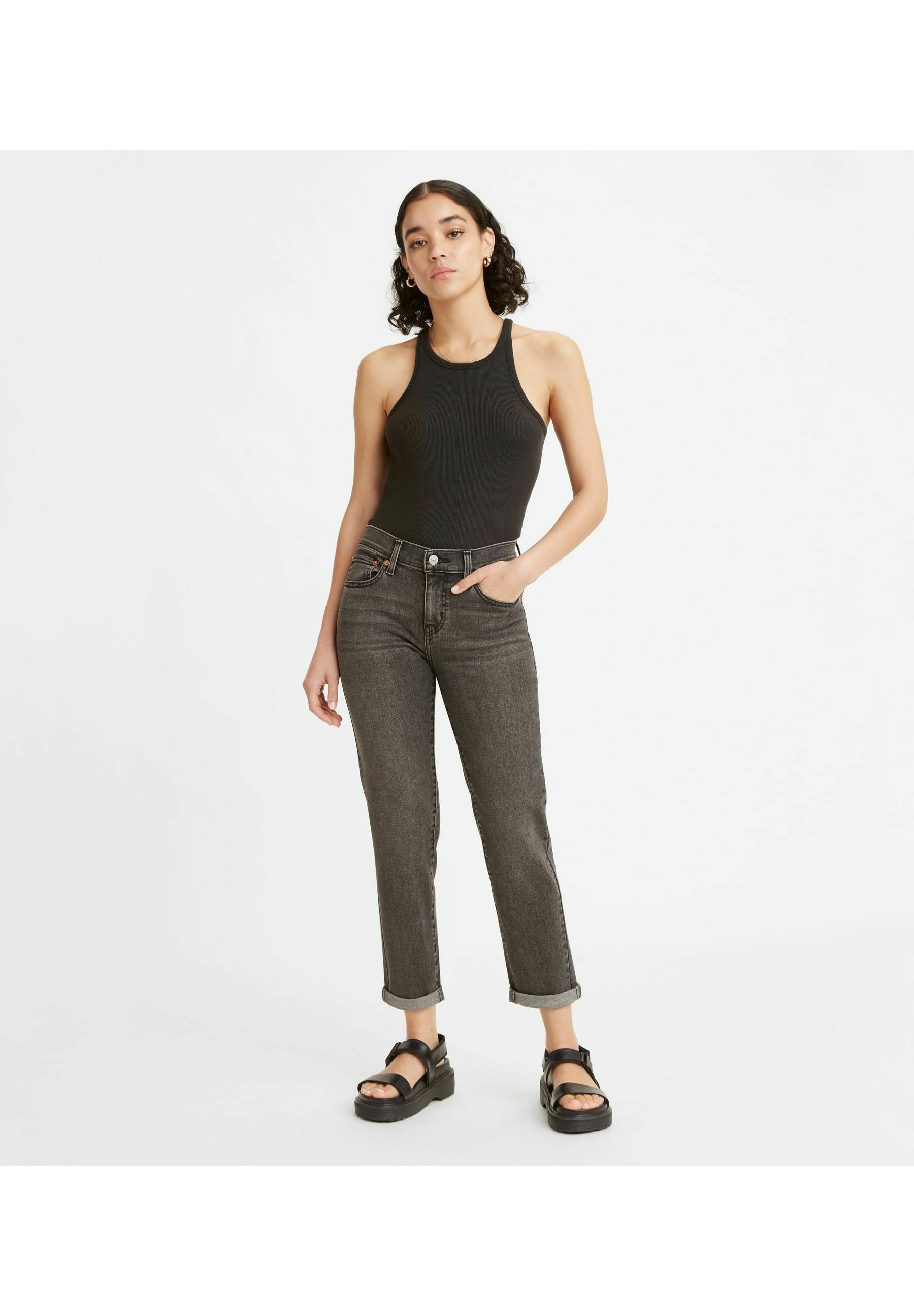 Levi's® MID RISE BOYFRIEND - Slim fit jeans - blacks/black denim