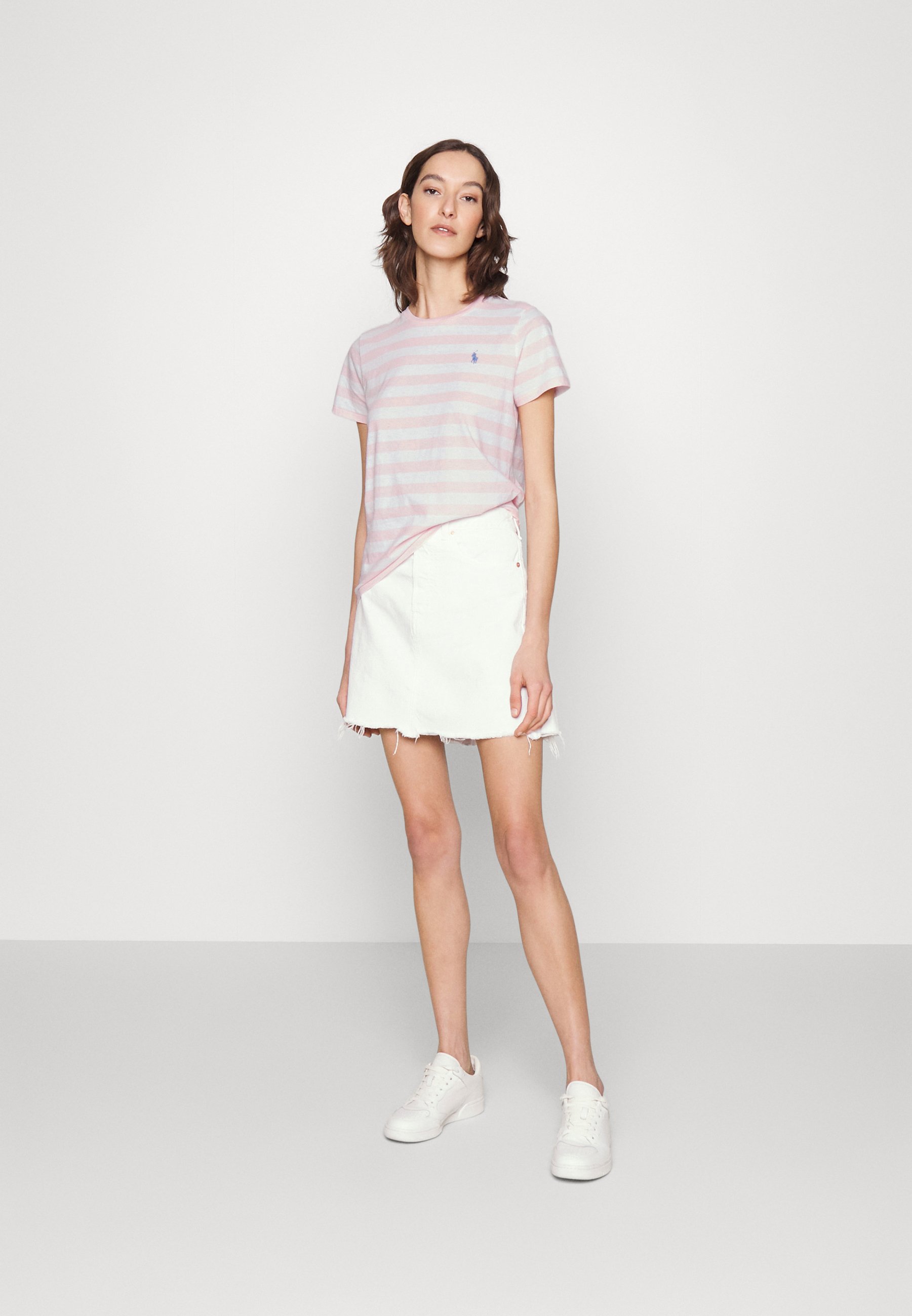 Polo Ralph Lauren SHORT SLEEVE - Print T-shirt - pink sand/white/pink