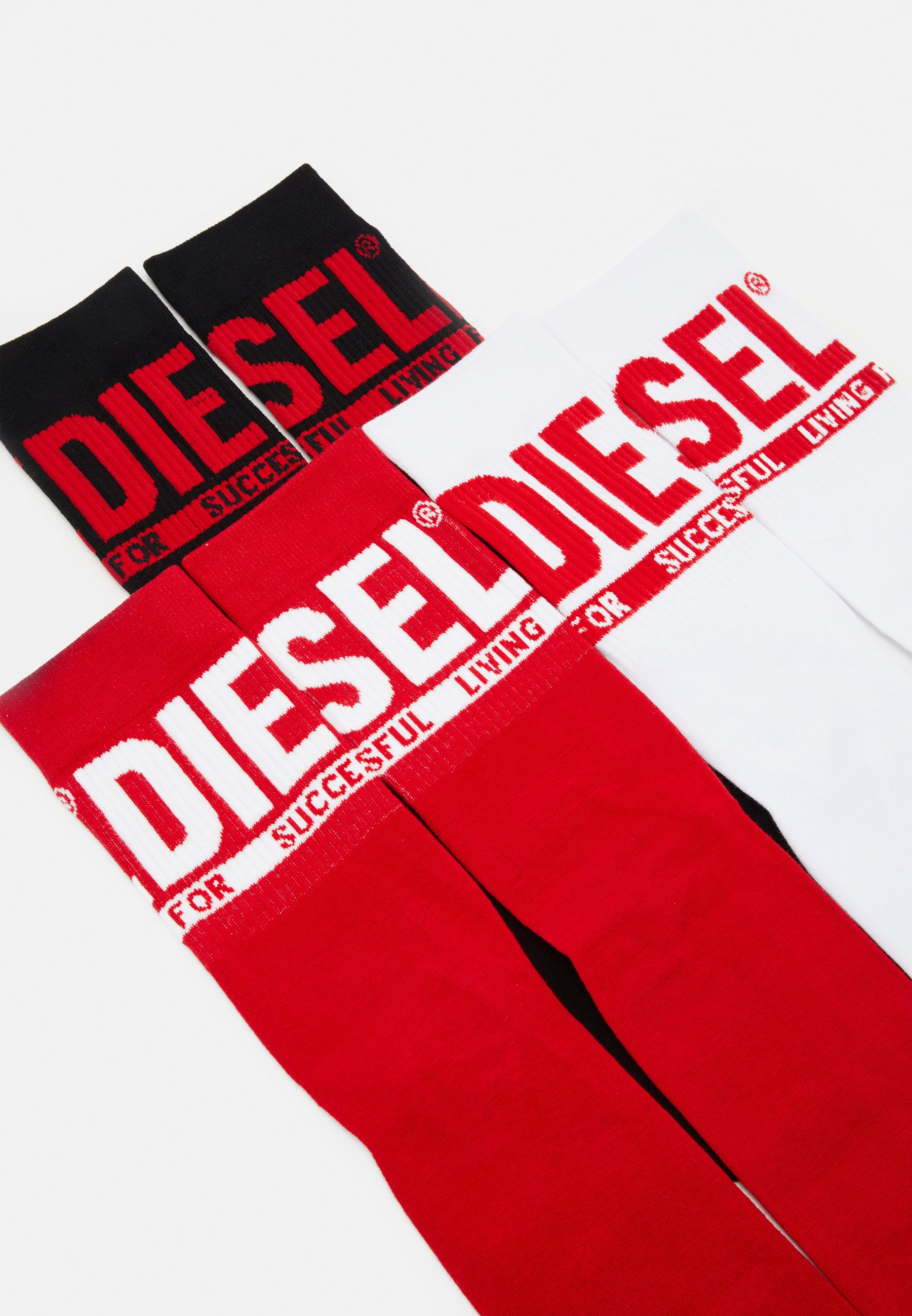 Diesel SKM-RAY-THREEPACK 3 PACK - Socks - black/red/black