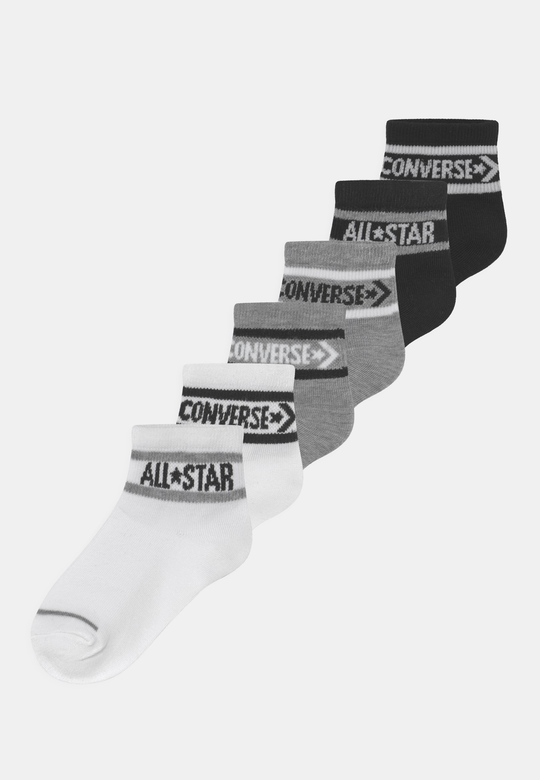 Converse WORDMARK ANKLE UNISEX 6 PACK - Socks - dark grey heather/mottled grey