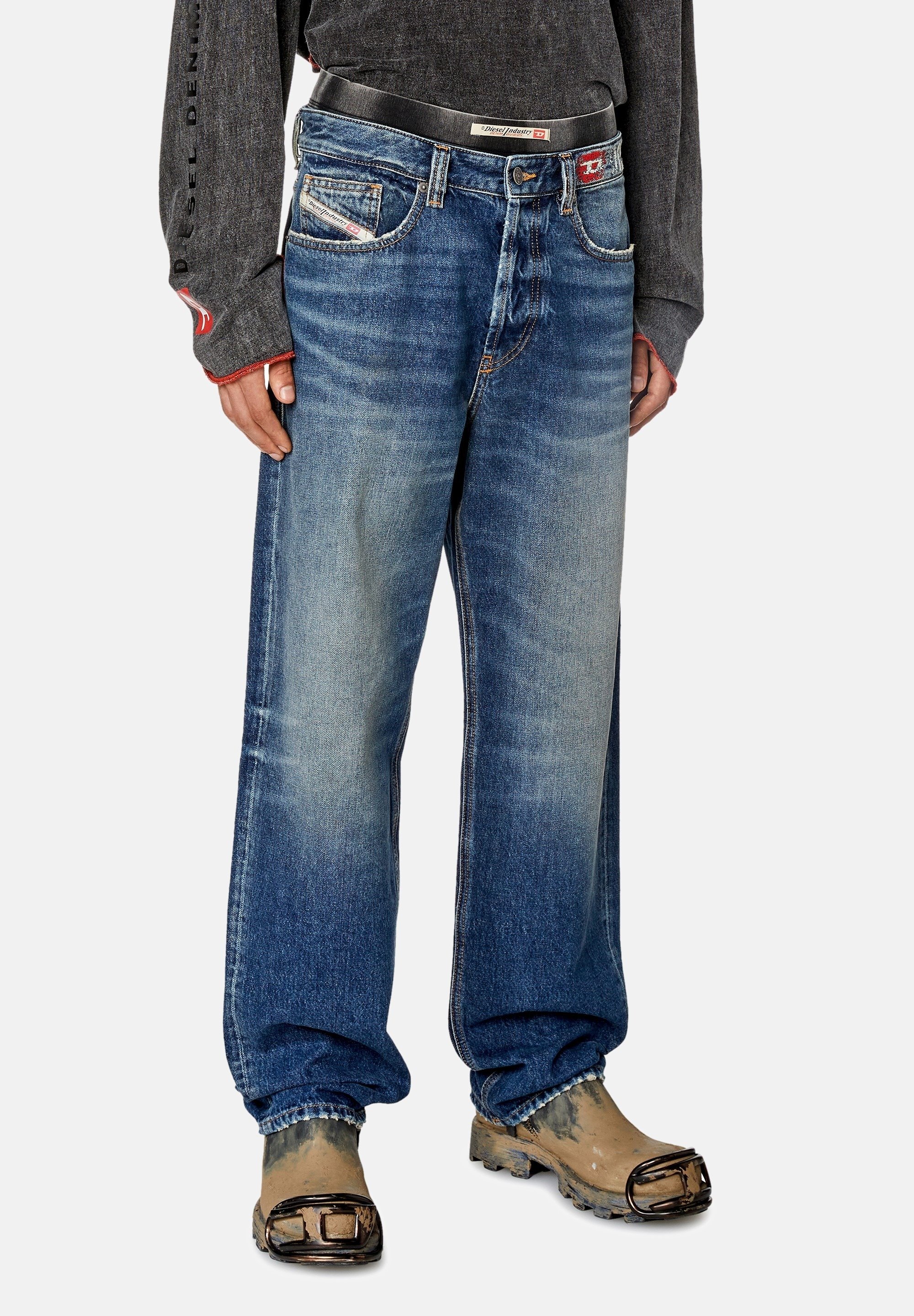 Diesel Relaxed fit jeans - medium blue/dark-blue denim