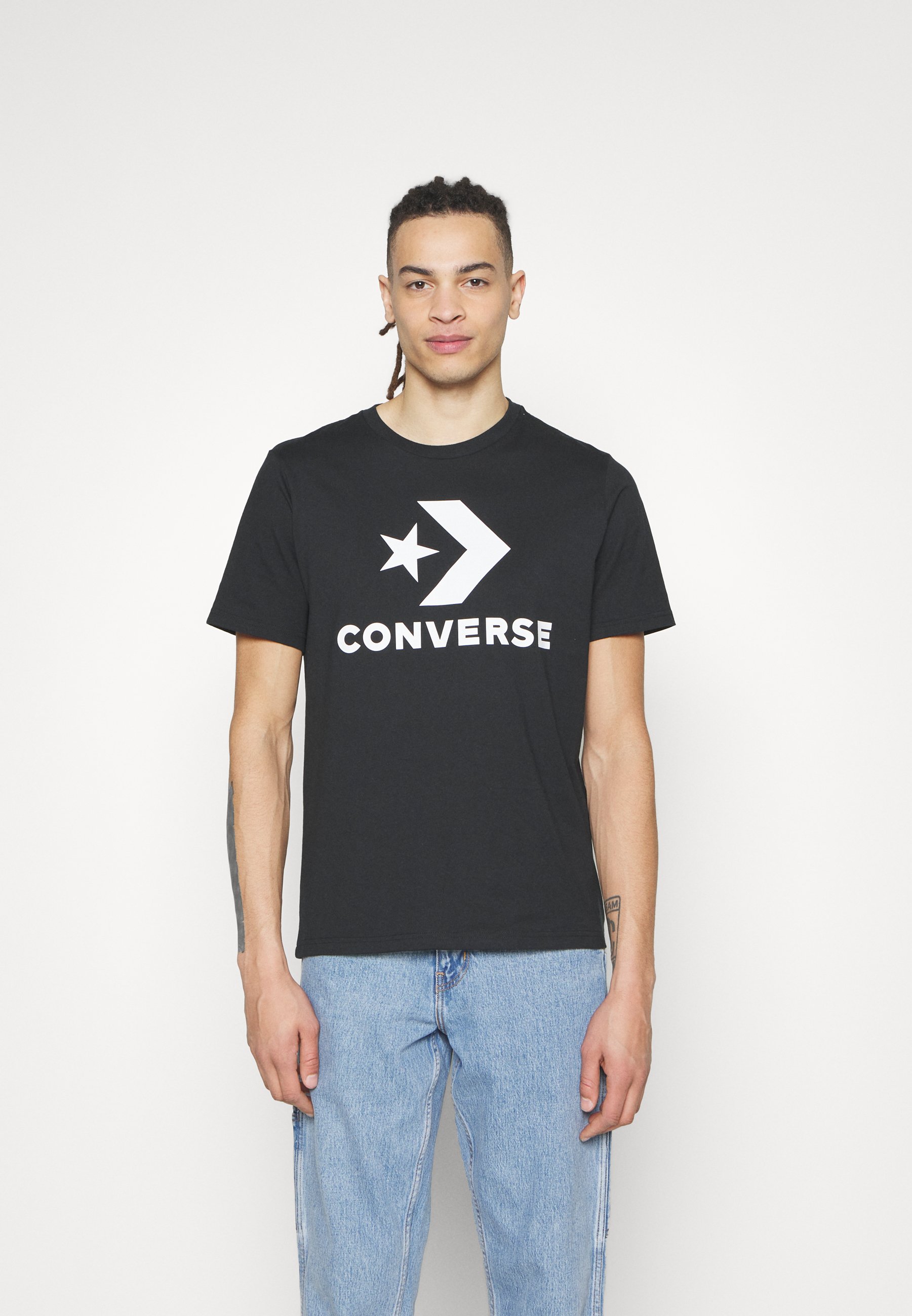 Converse GO TO STAR CHEVRON TEE UNISEX - Print T-shirt - black