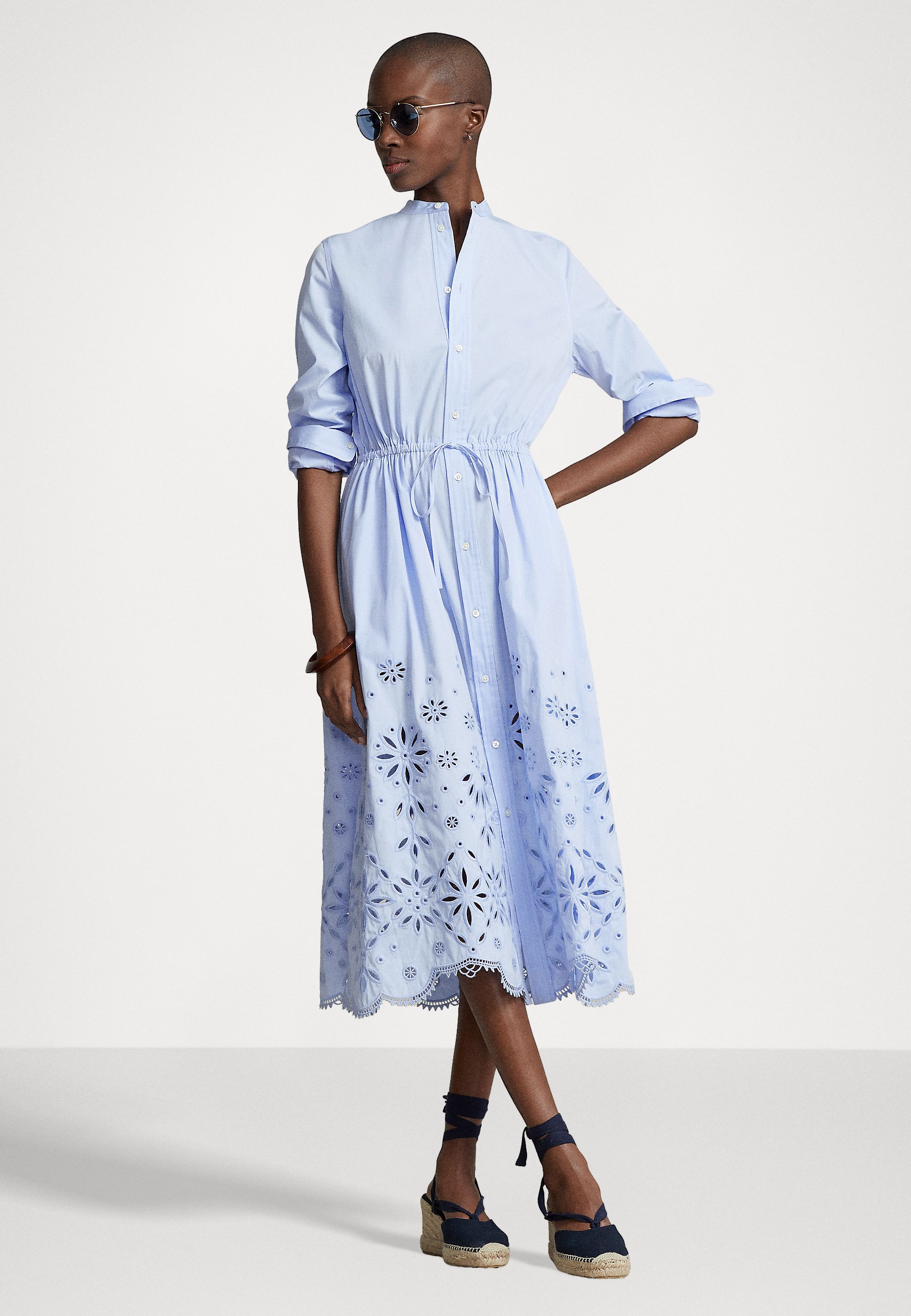 Polo Ralph Lauren JESSICA LONG SLEEVE DAY DRESS - Day dress - light blue/blue