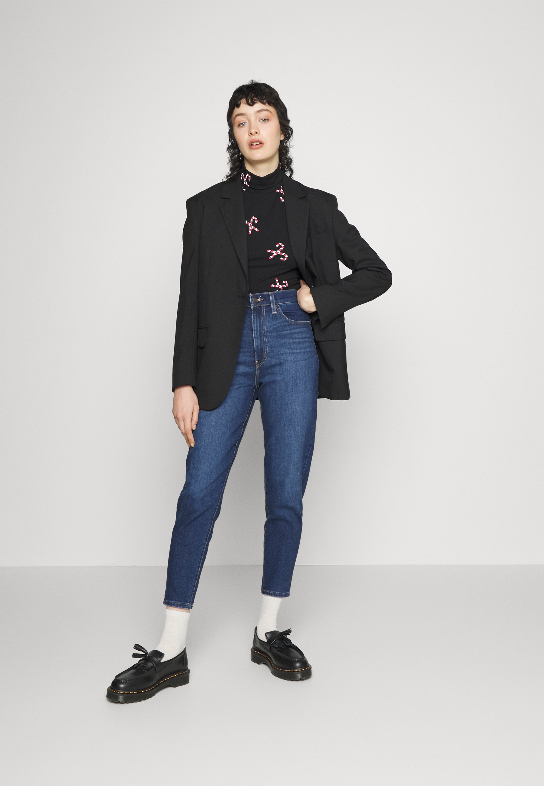 Levi's® HIGH WAISTED MOM - Jeans Tapered Fit - winter cloud/blue denim