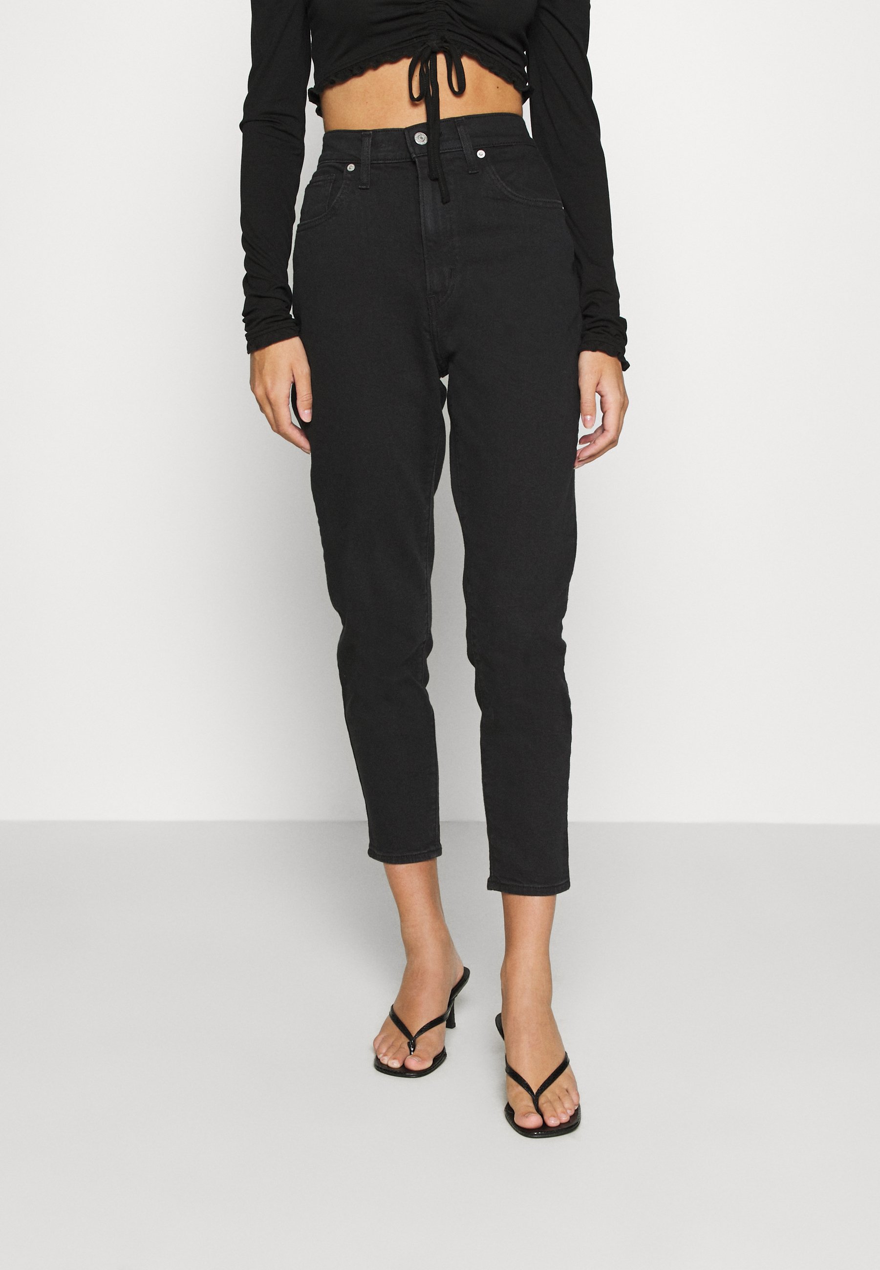 Levi's® HIGH WAISTED MOM - Jeans Tapered Fit - flash back/black denim