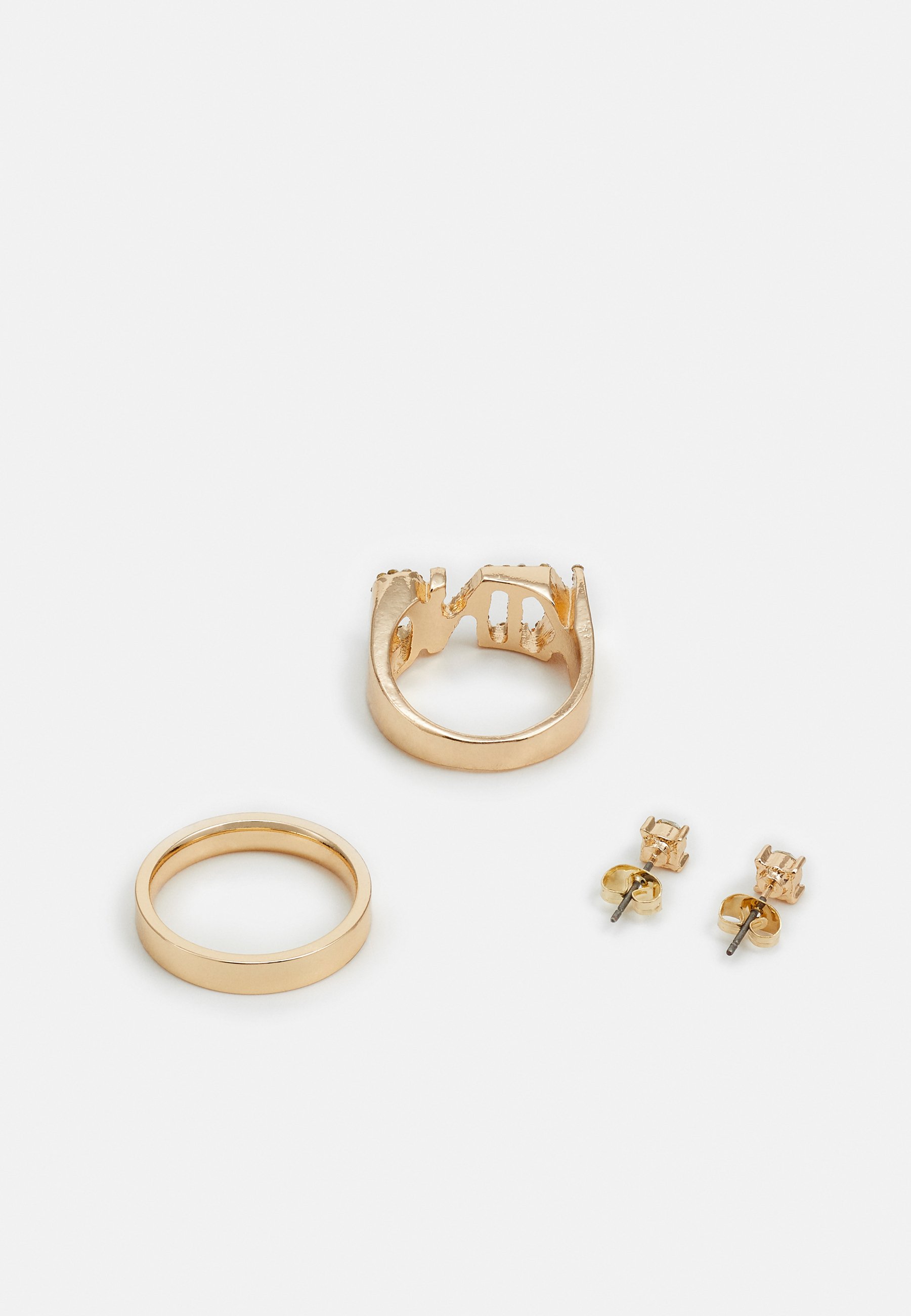 Jack &Jones JACTOPPER GIFTBOX UNISEX SET - Earrings - gold-coloured