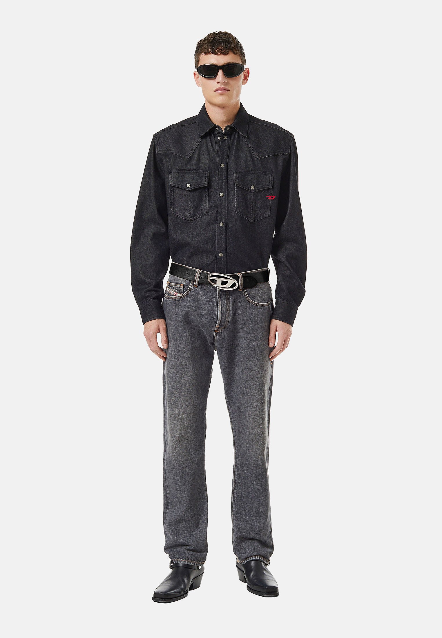 Diesel VIKER  - Straight leg jeans - black/dark grey/grey denim