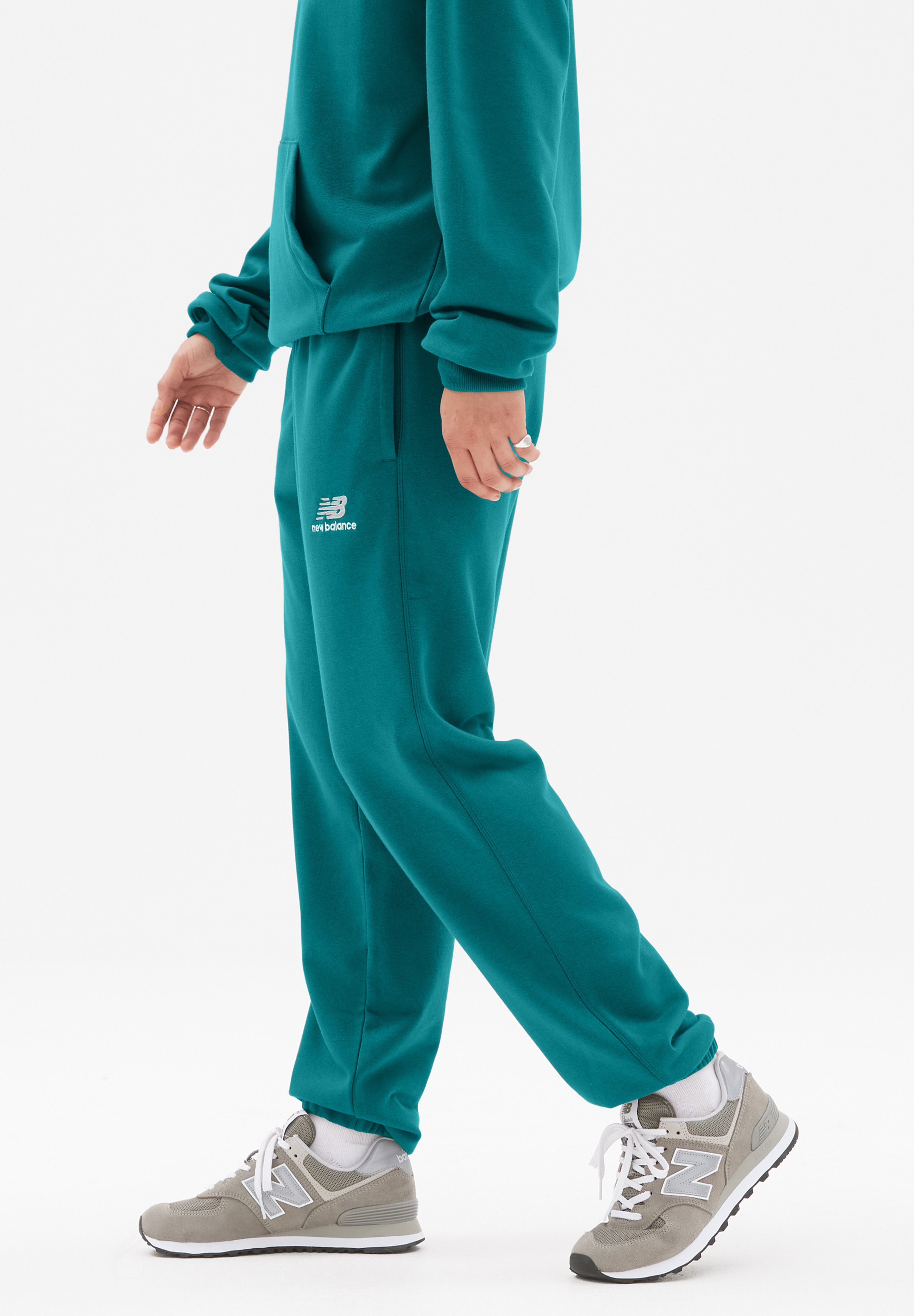 NB UNI-SSENTIALS - Tracksuit bottoms - vintage teal/dark green