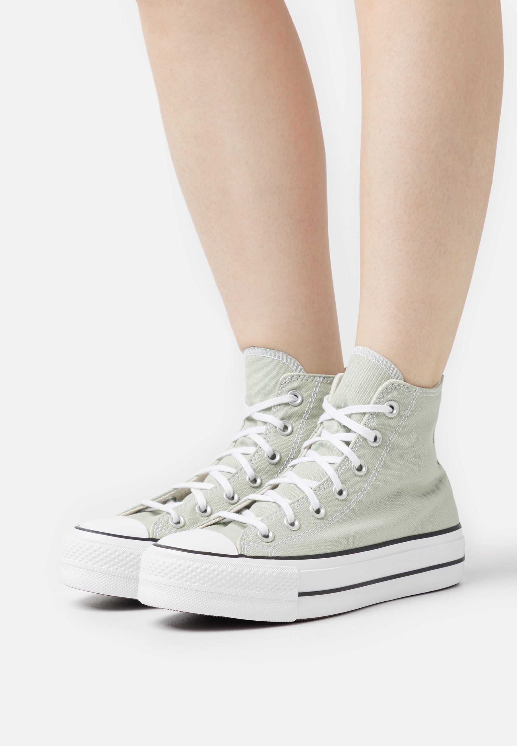 Converse CHUCK TAYLOR ALL STAR LIFT PLATFORM SEASONAL COLOR - High-top trainers - summit sage/white/black/green