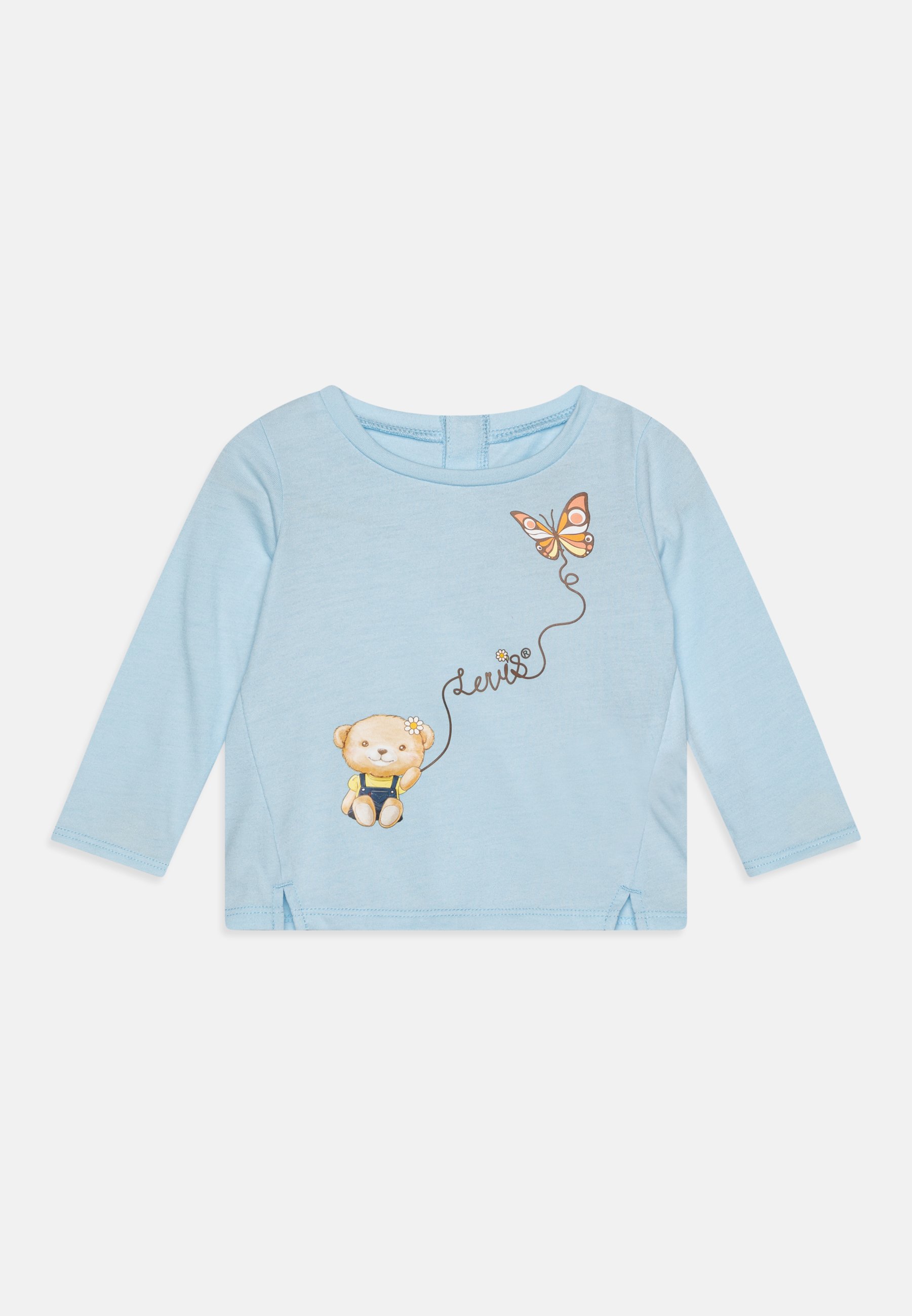 Levi's® BEAR NOTCHED FRONT TEE - Long sleeved top - omphalodes/off-white