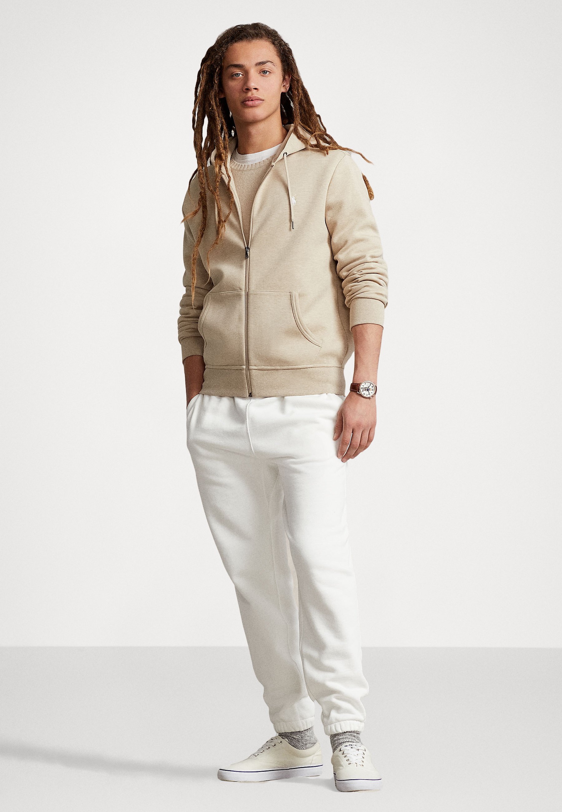 Polo Ralph Lauren LONG SLEEVE - Zip-up sweatshirt - sand heather/sand