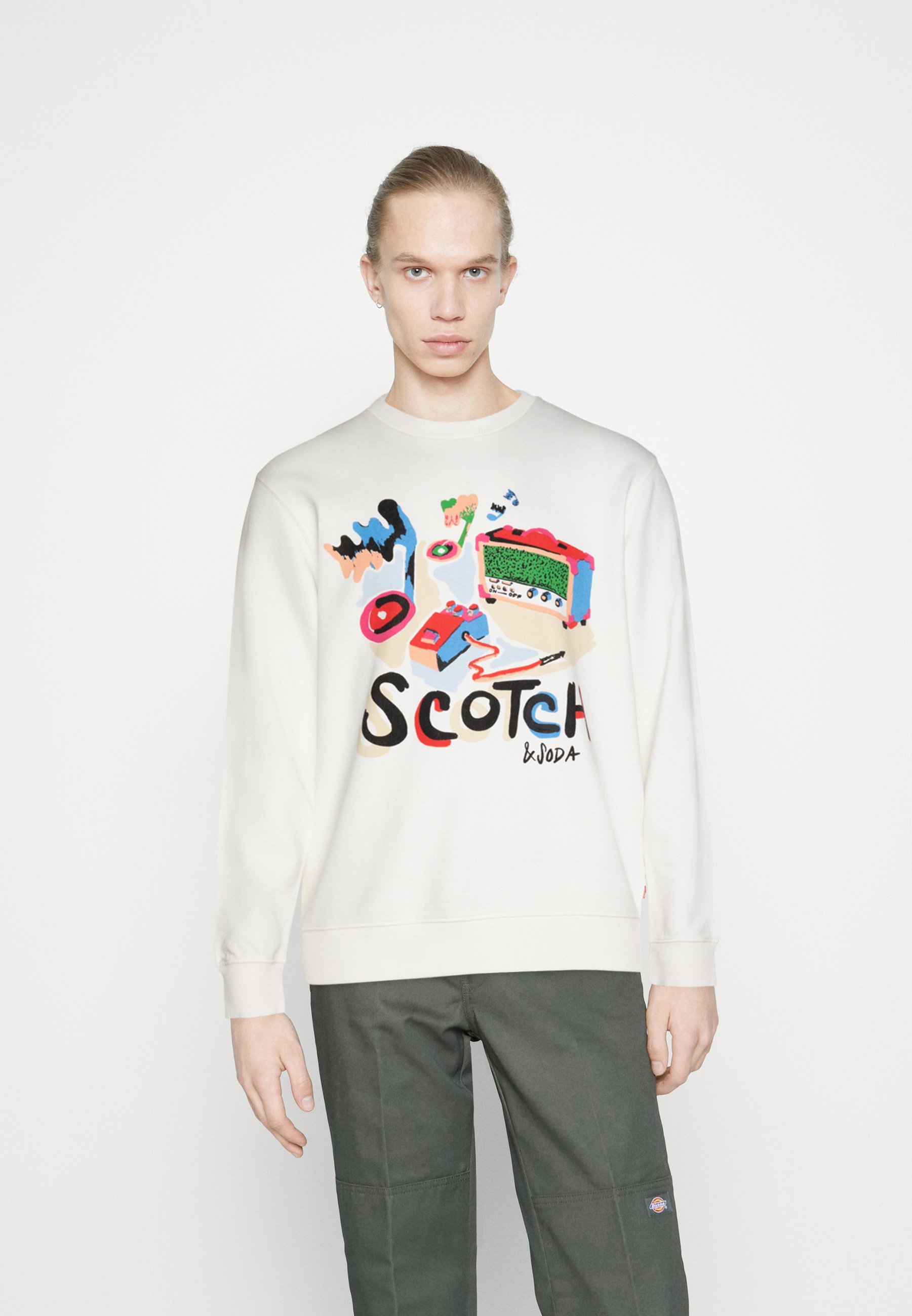 Scotch & Soda COLOURFUL LOGO - Sweatshirt - off-white