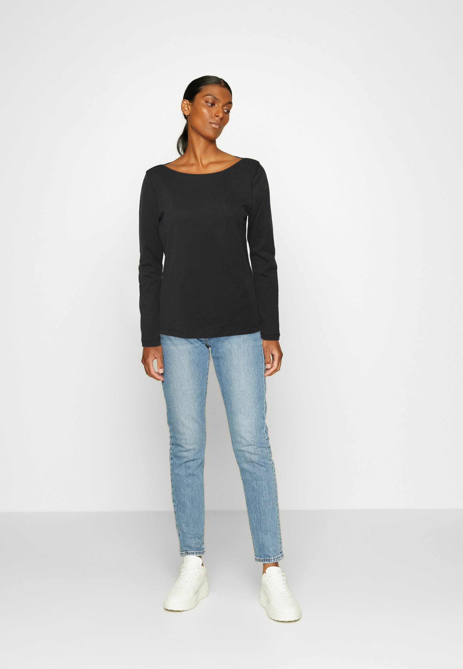 Esprit BOAT NECK  - Long sleeved top - black