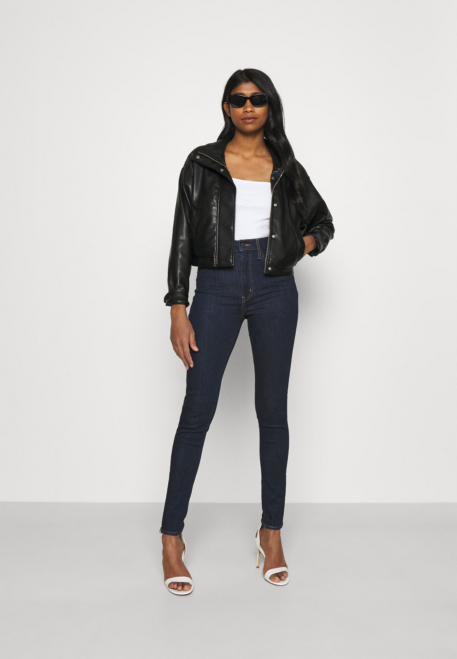 Levi's® MILE HIGH SUPER SKINNY - Jeans Skinny Fit - blue denim/black denim