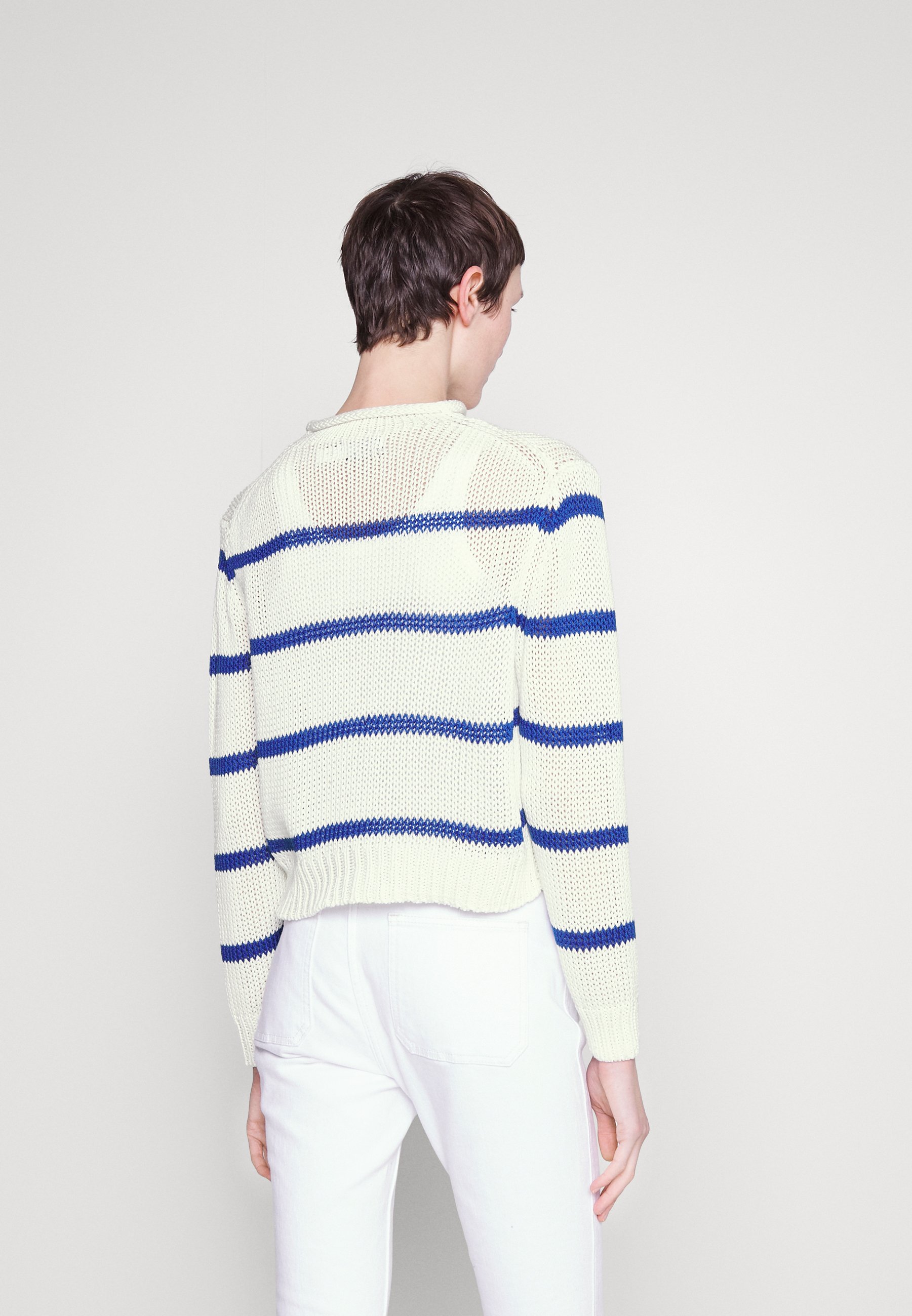 Polo Ralph Lauren LONG SLEEVE PULLOVER - Jumper - white/royal blue/blue