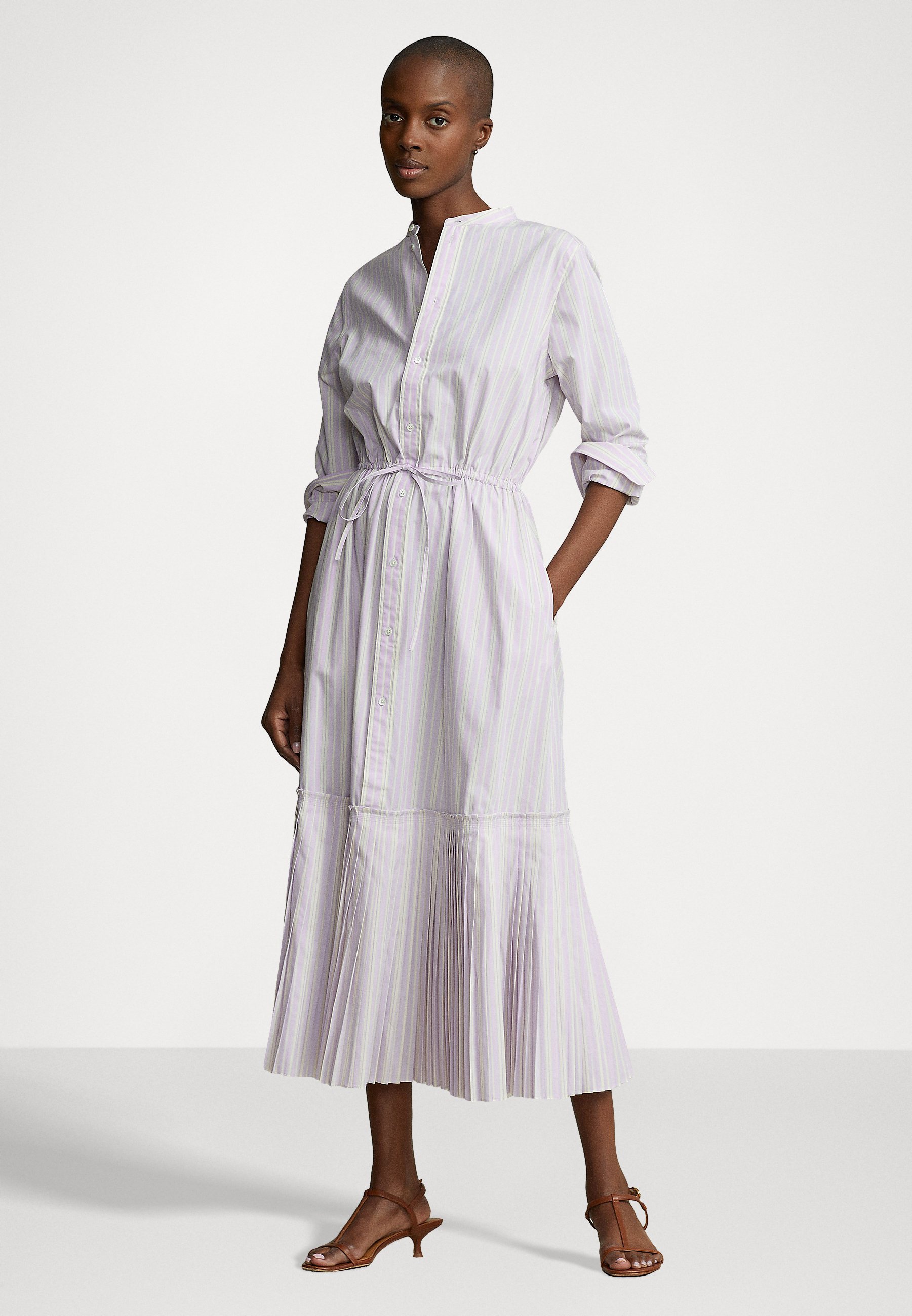 Polo Ralph Lauren LONG SLEEVE DAY DRESS - Day dress - purple/cream/purple