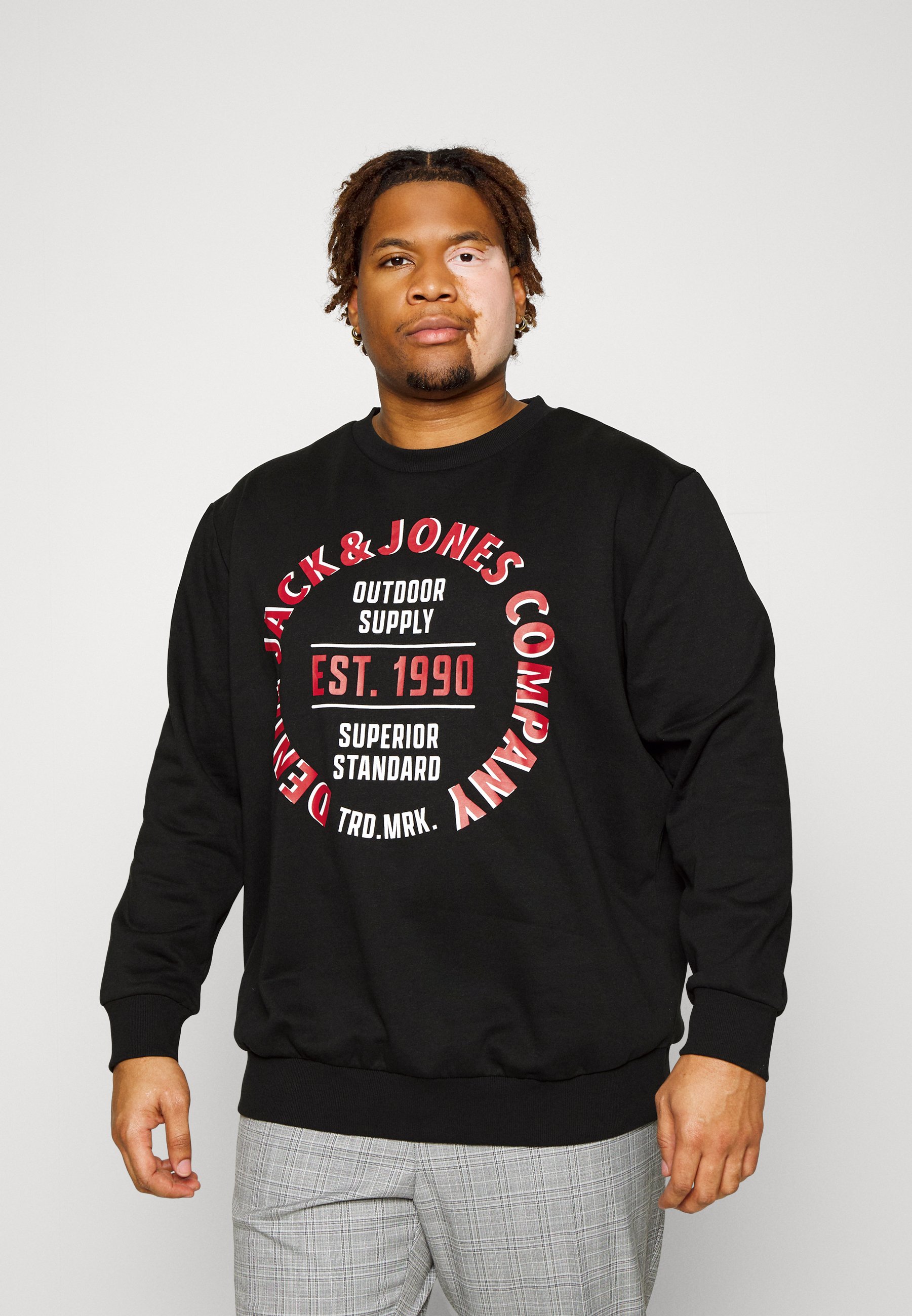 Jack &Jones JJANDY CREW NECK - Sweatshirt - black/black