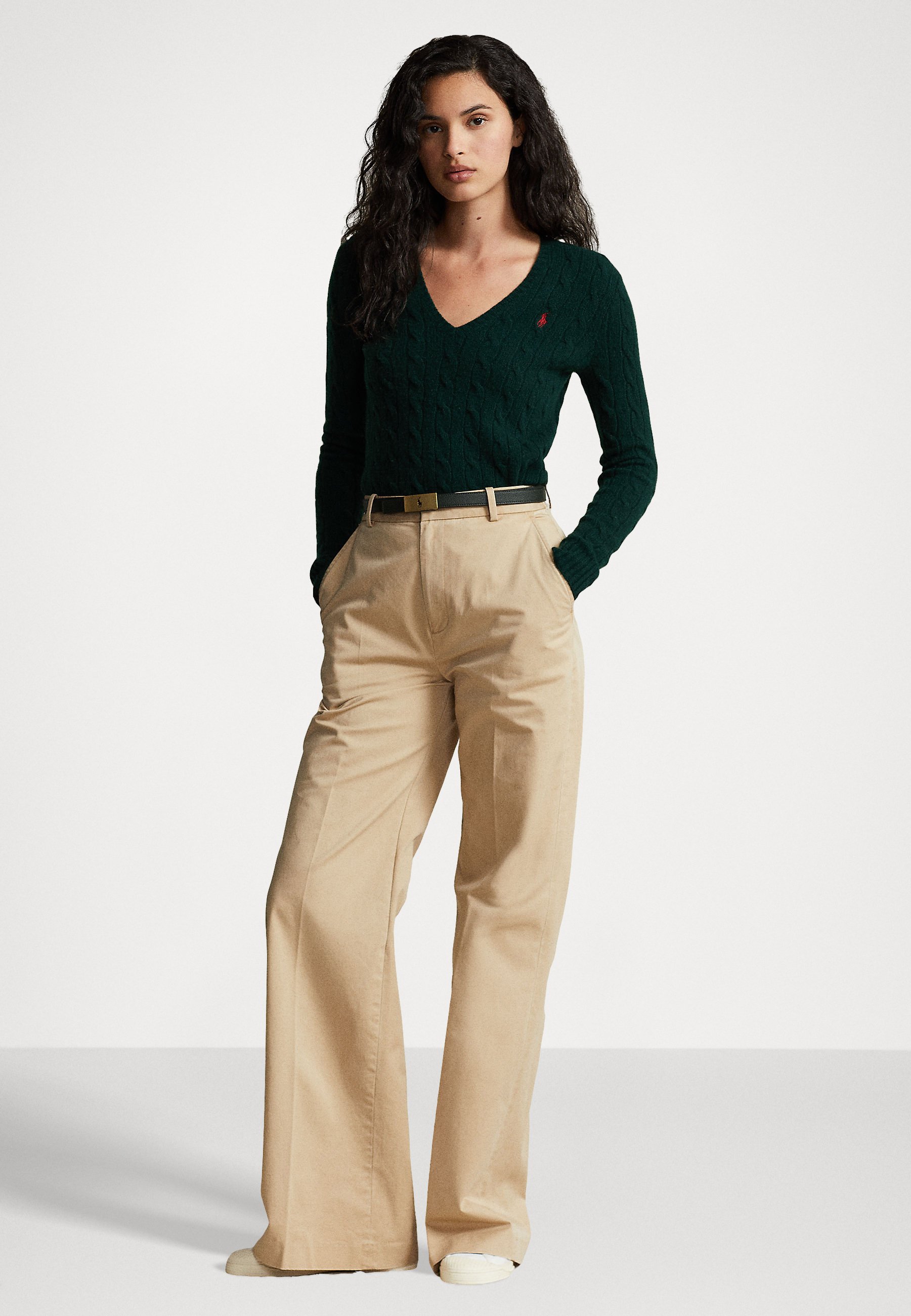 Polo Ralph Lauren KIMBERLY LONG SLEEVE - Jumper - hunt club green/dark green