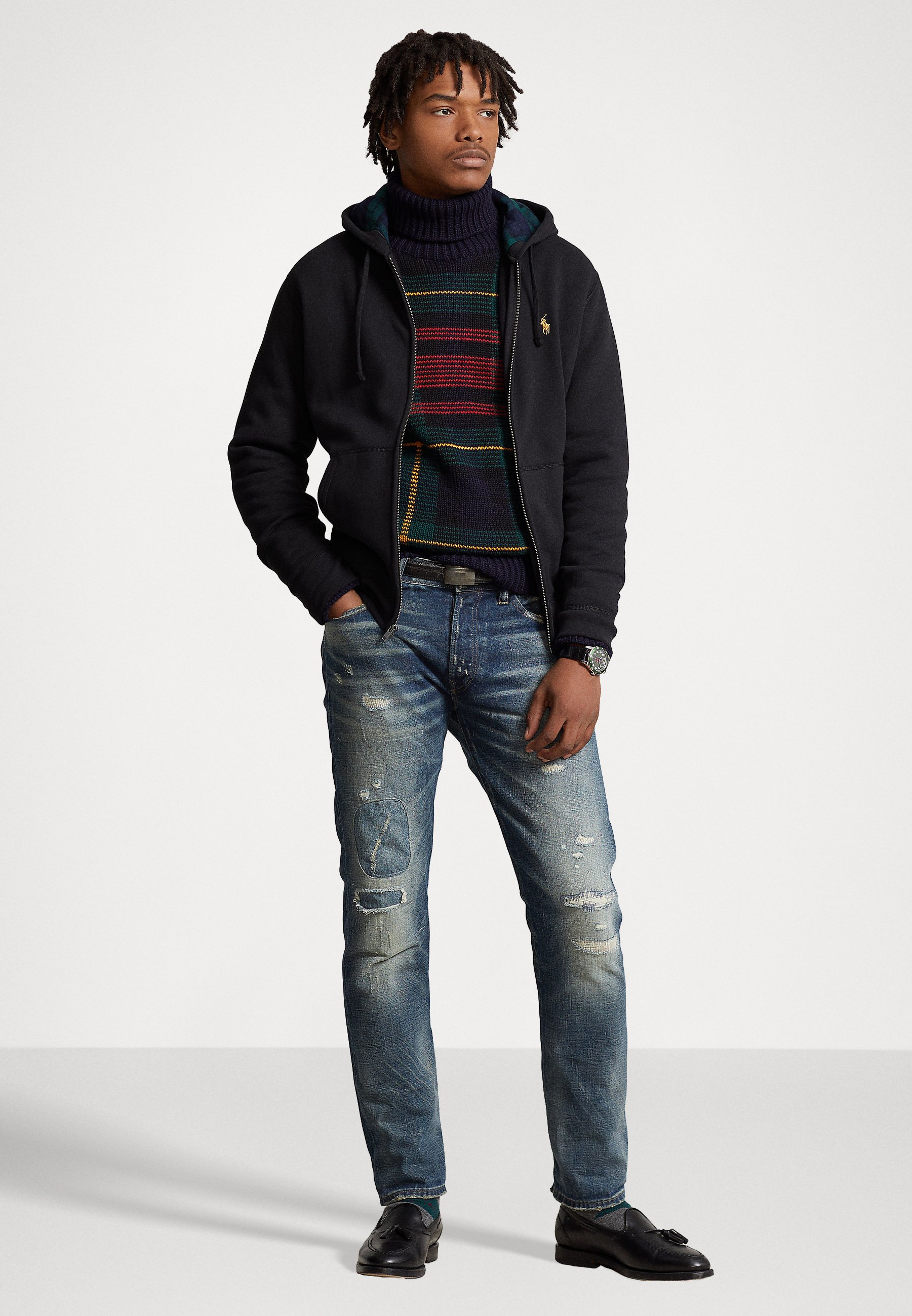 Polo Ralph Lauren LONG SLEEVE - Zip-up sweatshirt - black