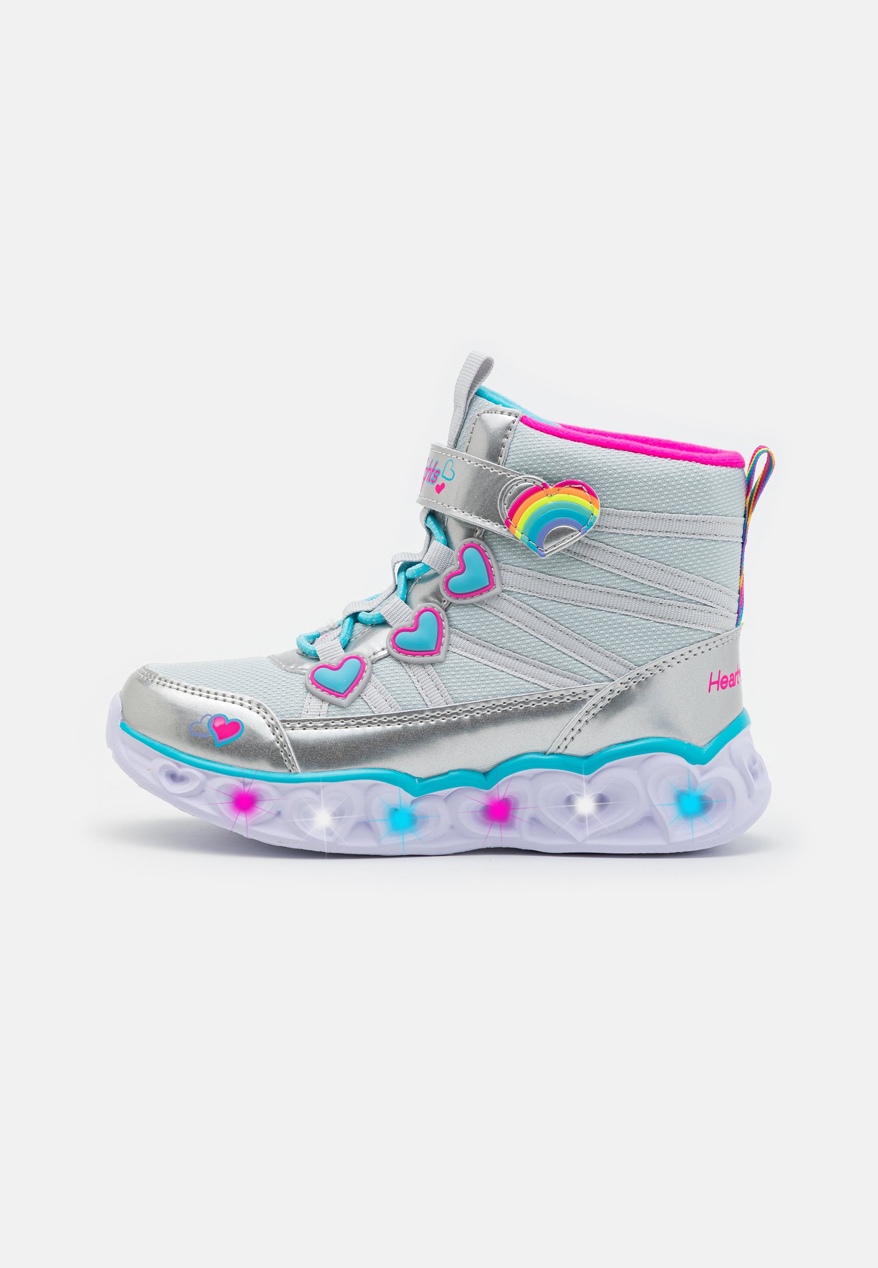 Skechers LIGHTED GORE HEART DETAILS - Classic ankle boots - silver/multi-coloured/silver-coloured