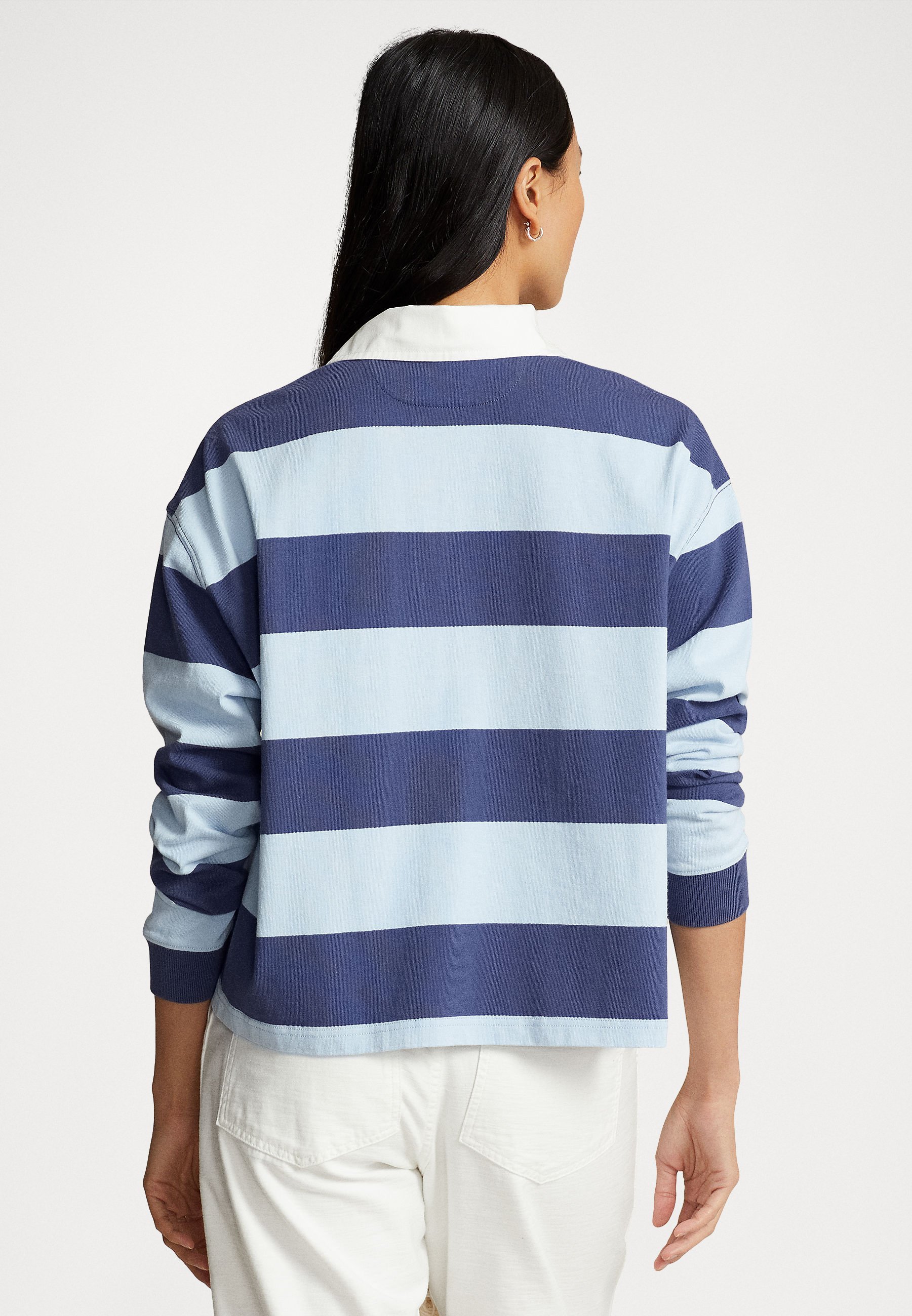Polo Ralph Lauren LONG SLEEVE RUGBY - Polo shirt - light navy/elite blue/blue