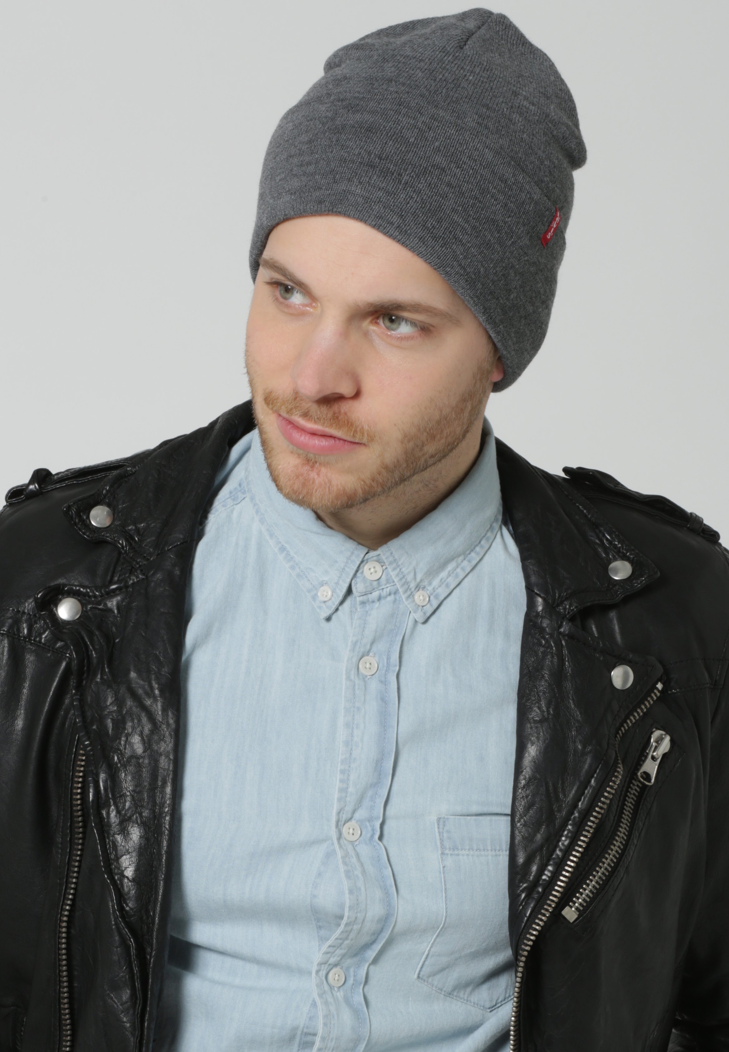 Levi's® SLOUCHY RED TAB BEANIE UNISEX - Beanie - regular grey/mottled grey