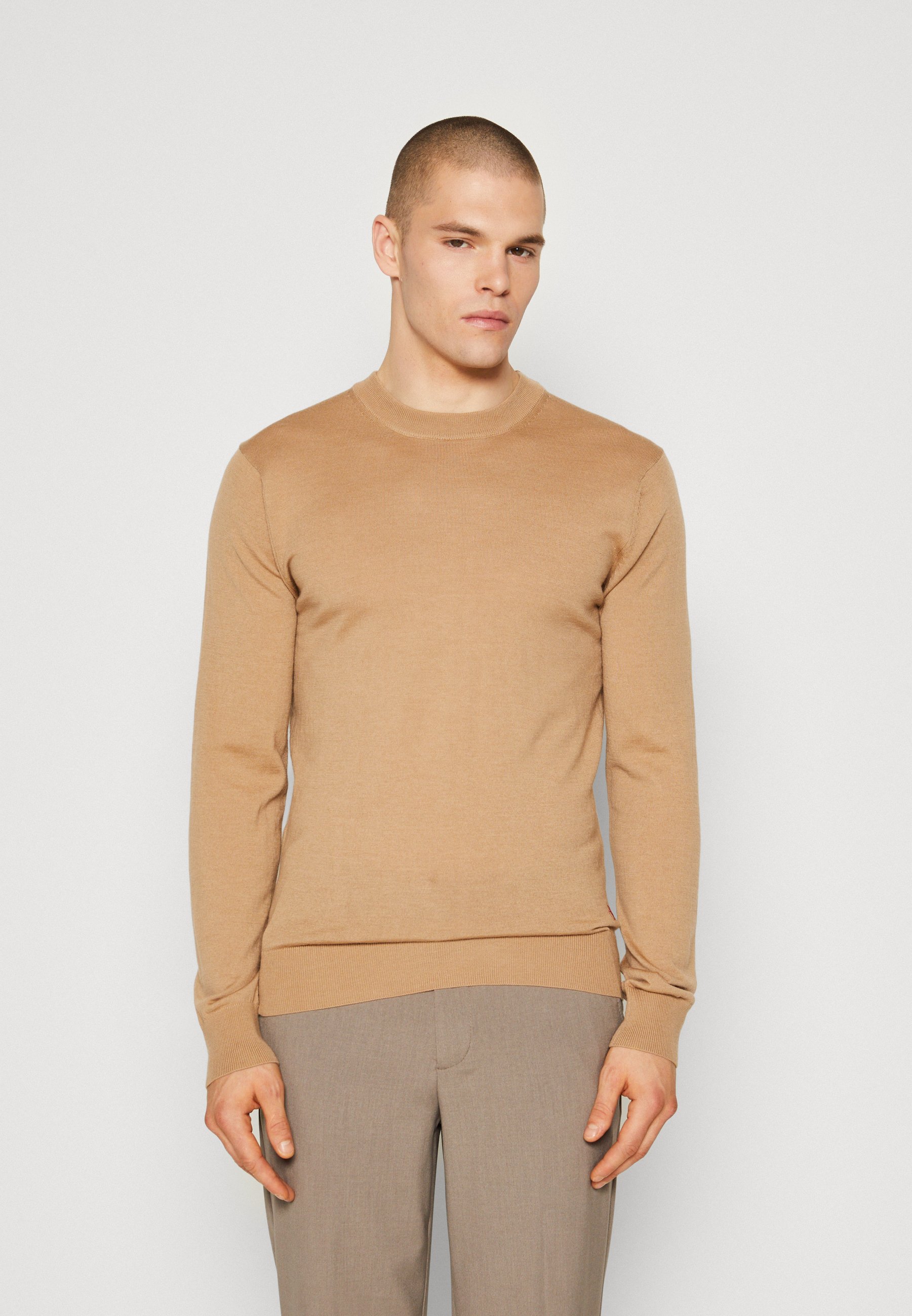 Scotch & Soda REGULAR FIT CREW NECK - Jumper - camel melange/camel