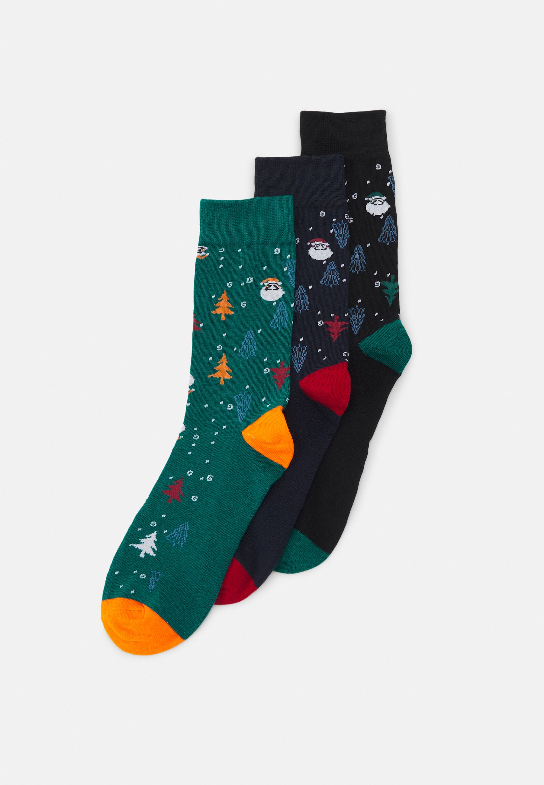 Jack &Jones JACXMAS TREE SOCKS GIFTBOX 3 PACK - Socks - navy blazer - black/dark blue