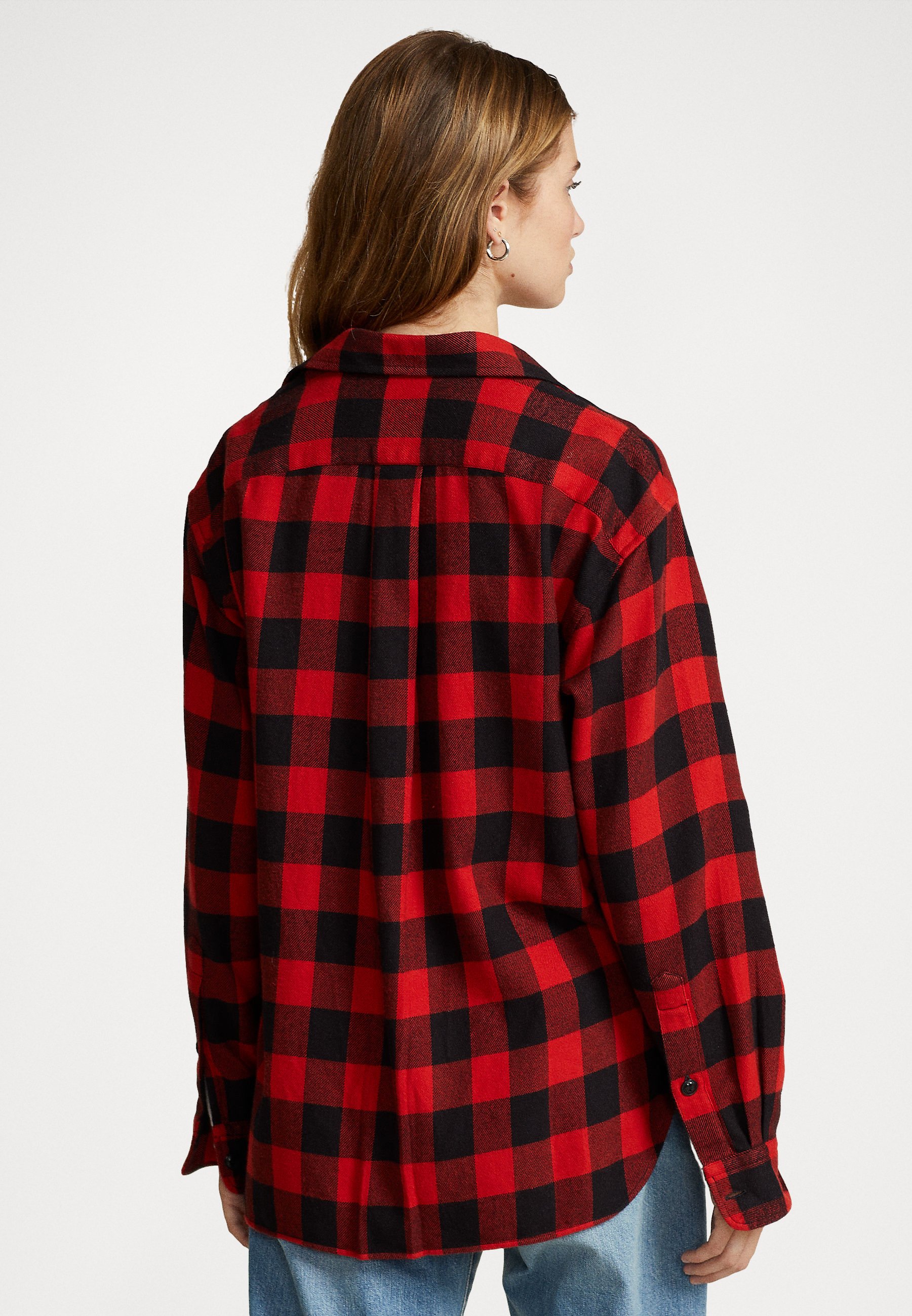 Polo Ralph Lauren LONG SLEEVE BUTTON FRONT SHIRT - Button-down blouse - red/black/black