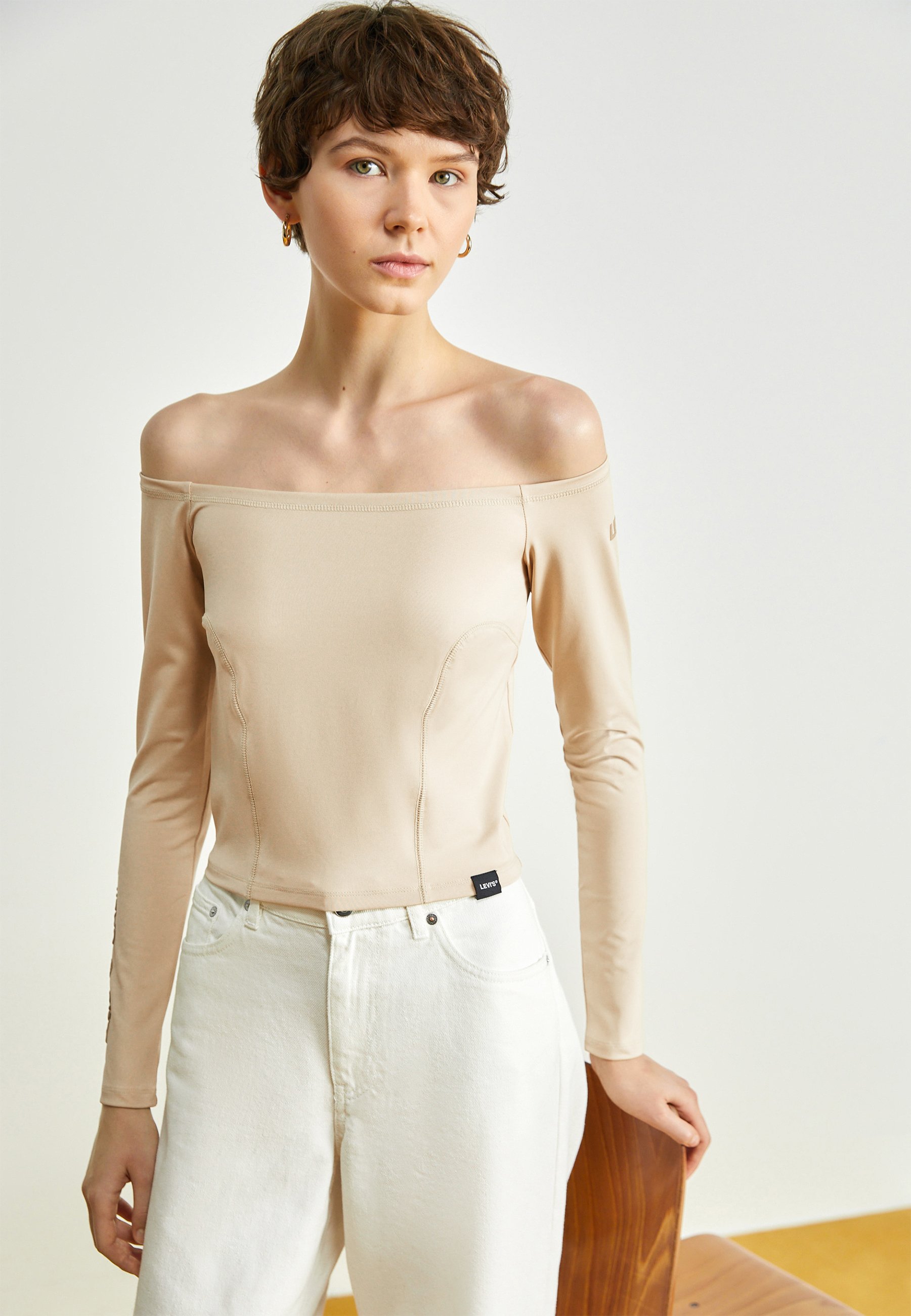Levi's® GRAPHIC LEXIE BARDOT - Long sleeved top - lexie minimal sport/beige