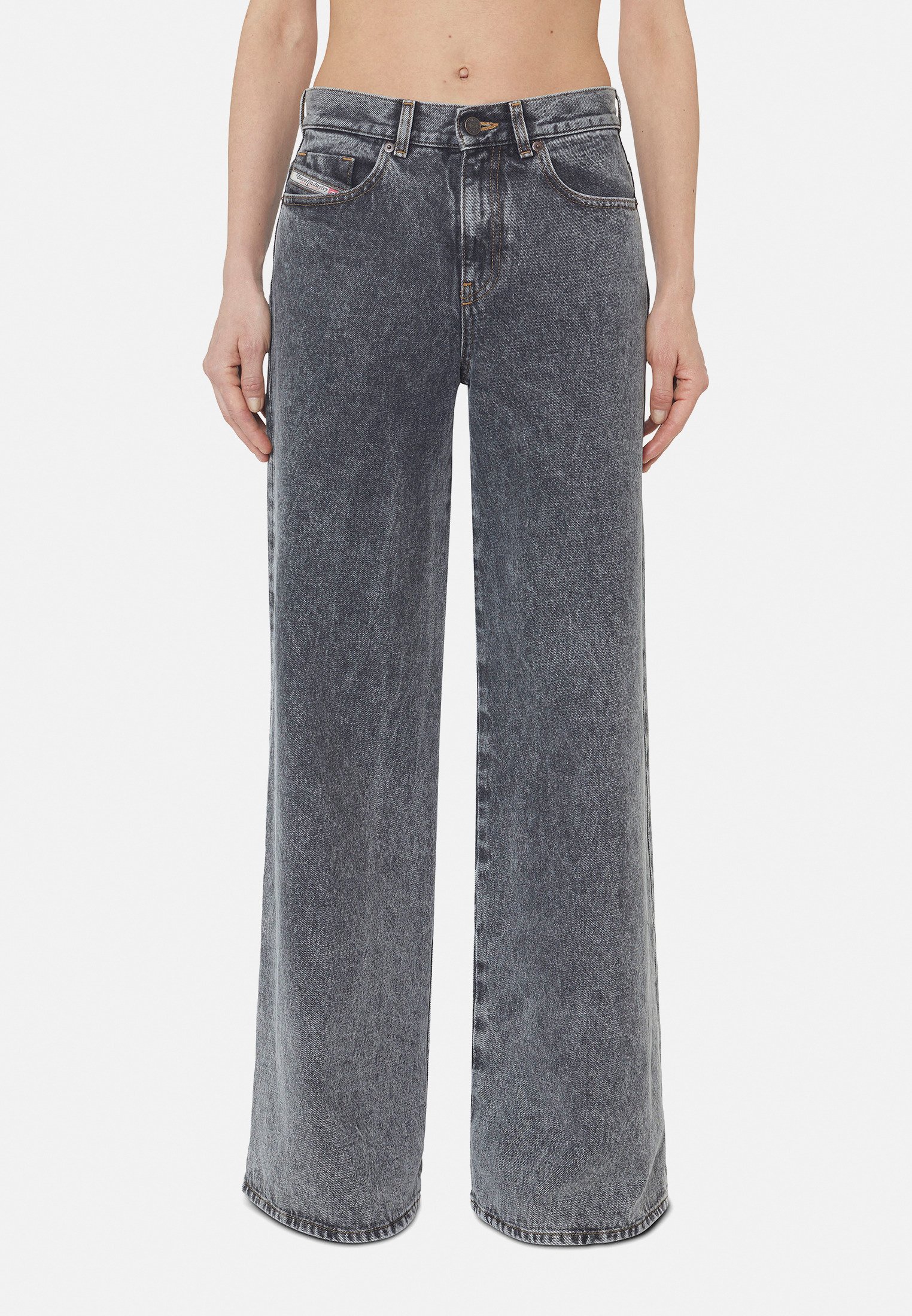 Diesel Flared Jeans - black dark grey/black denim