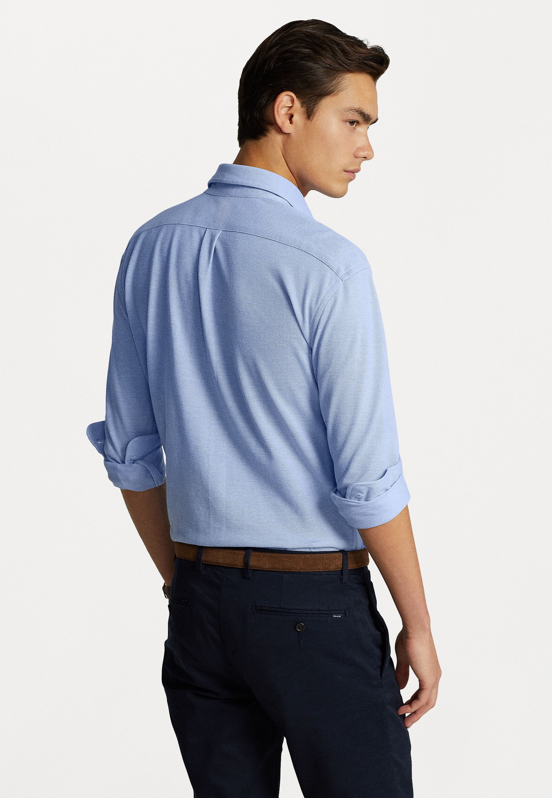 Polo Ralph Lauren KNIT OXFORD SHIRT - Shirt - harbor island blue/white/blue