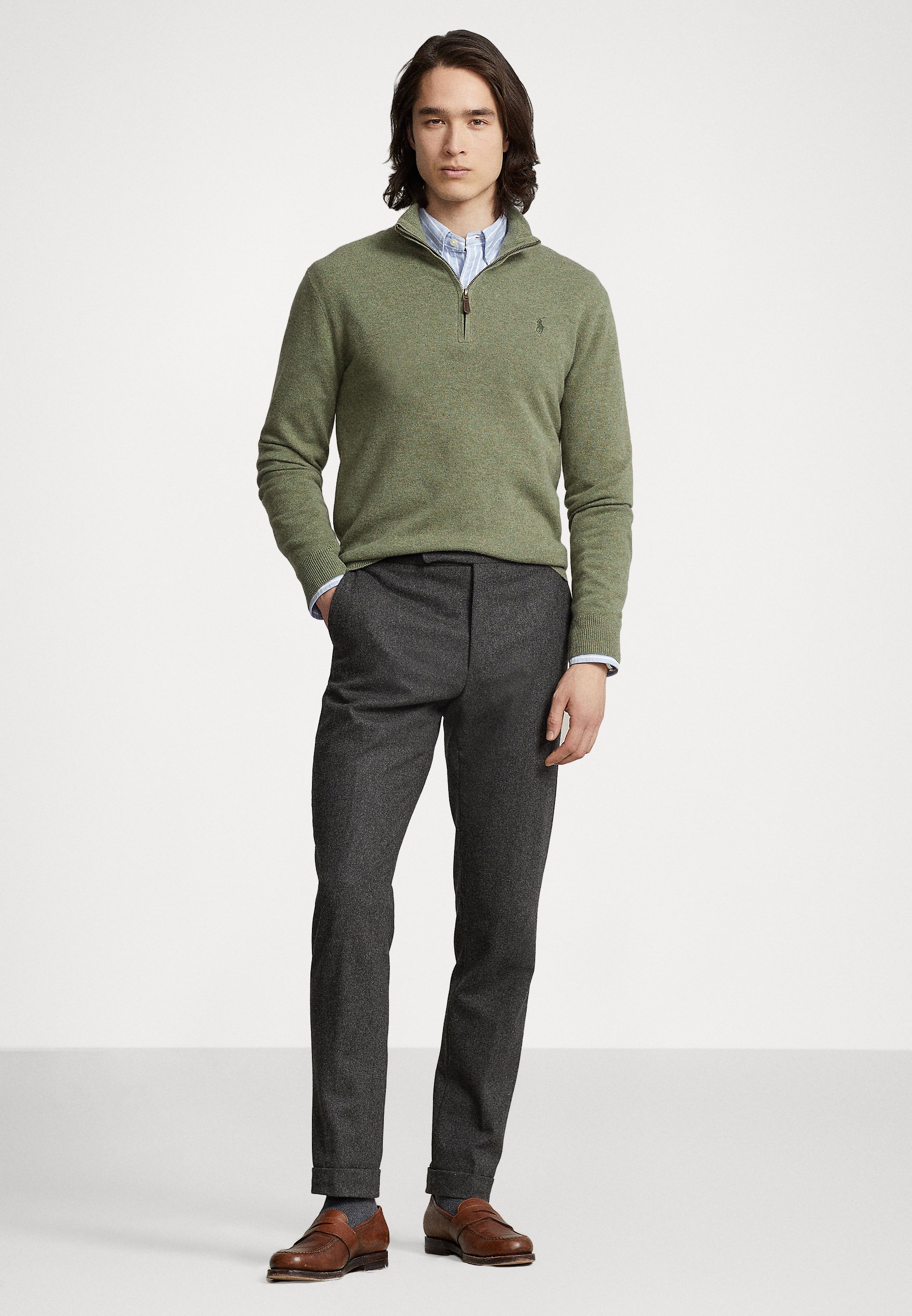 Polo Ralph Lauren LONG SLEEVE - Jumper - woodland heather/green