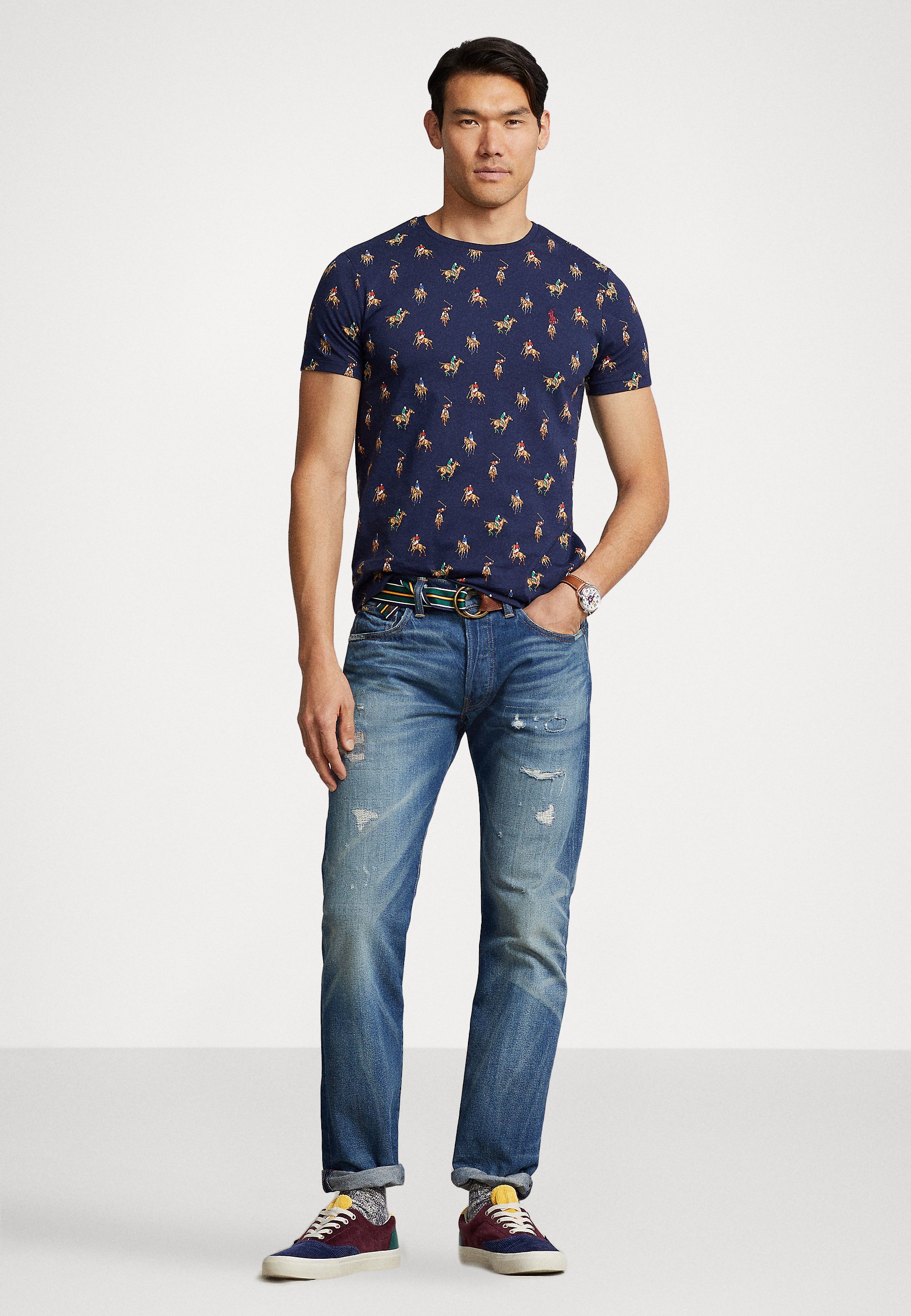 Polo Ralph Lauren SHORT SLEEVE - Print T-shirt - game day newport navy/dark blue